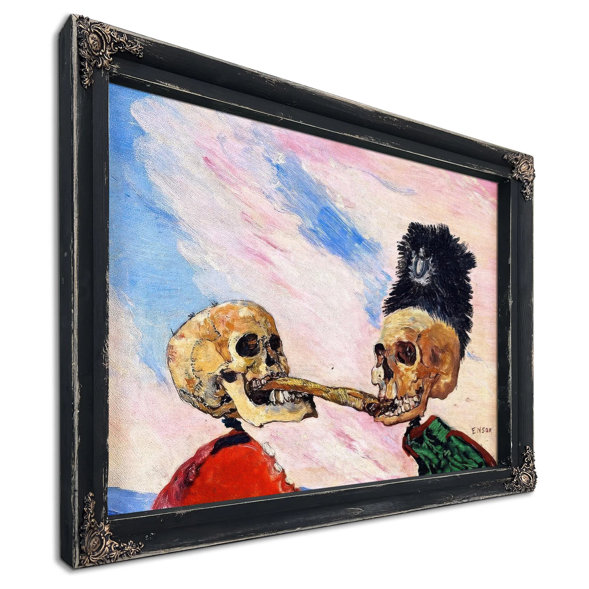 Skeletons Fighting Over A Picked Herring By James Ensor Fine Art Print