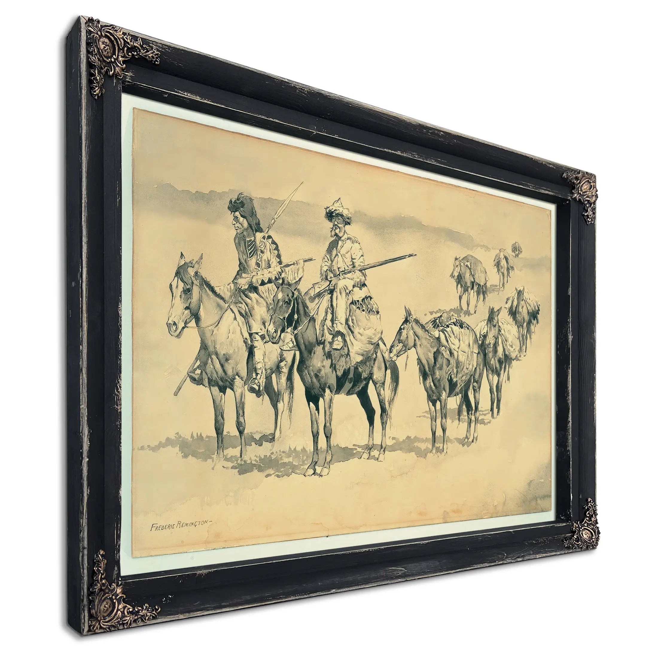 Buffalo Meat For The Post  by Frederic Remington