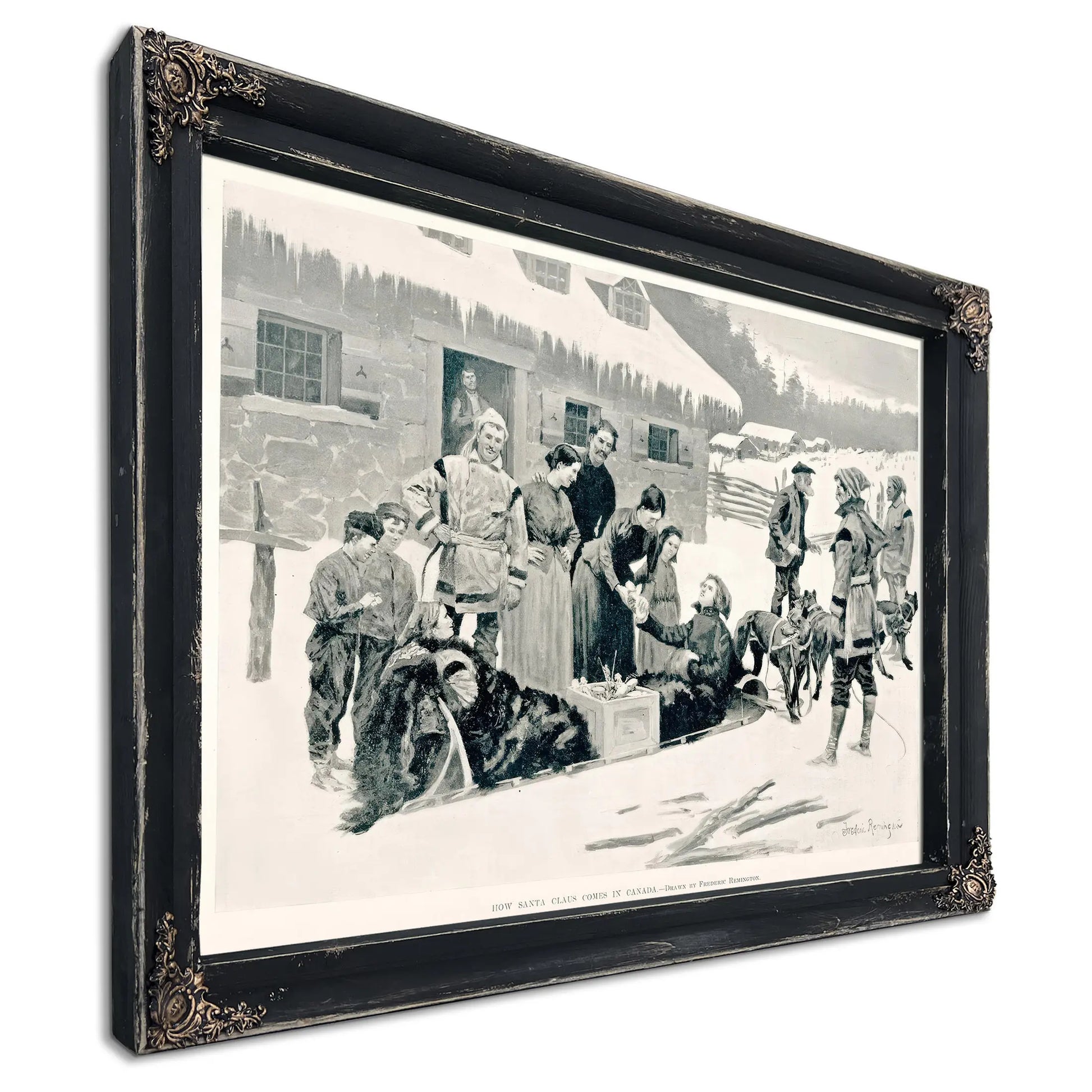 How Santa Claus Comes In Canadab by Frederic Remington