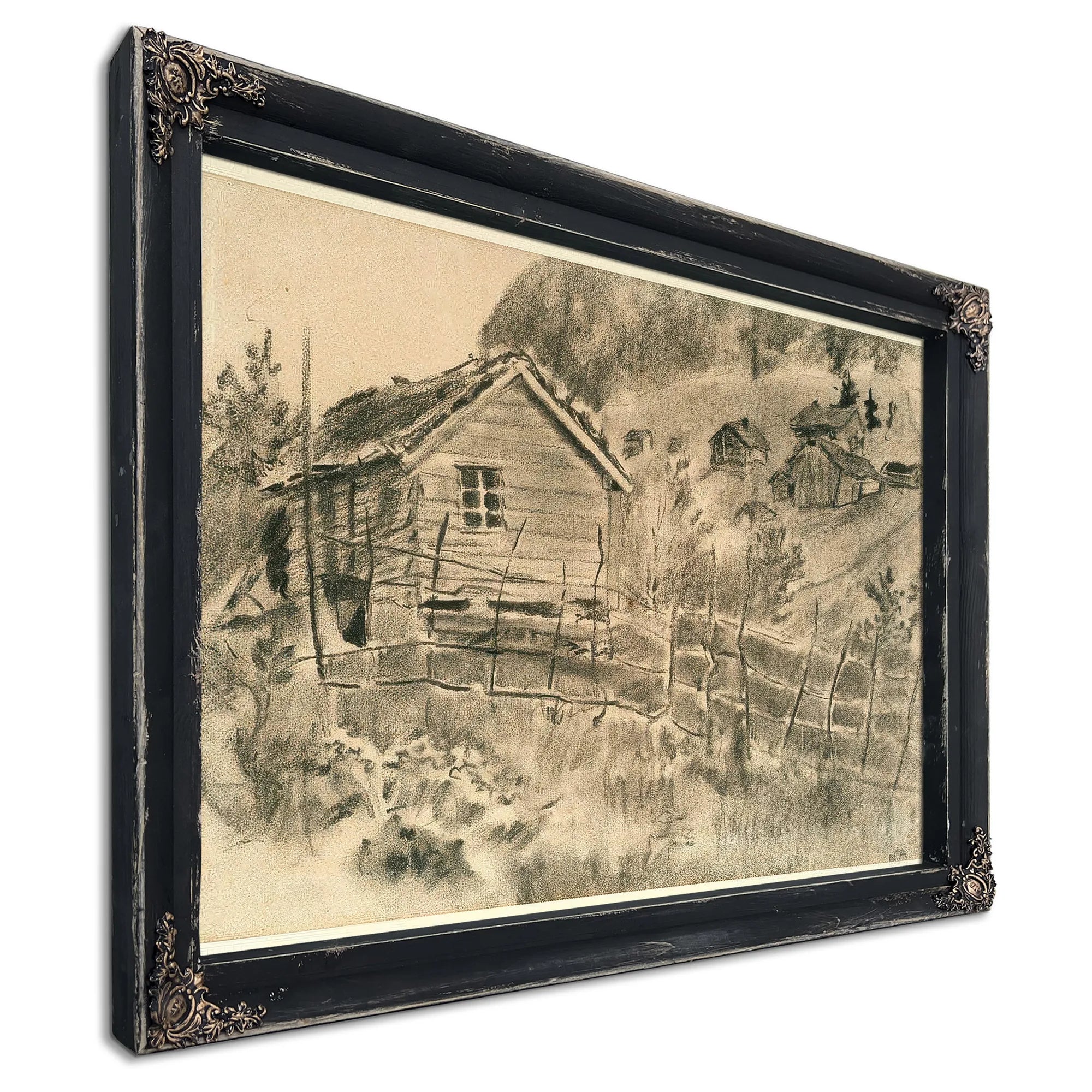 Landscape With Hay Rack And House By Nicolai Astrup Fine Art Print