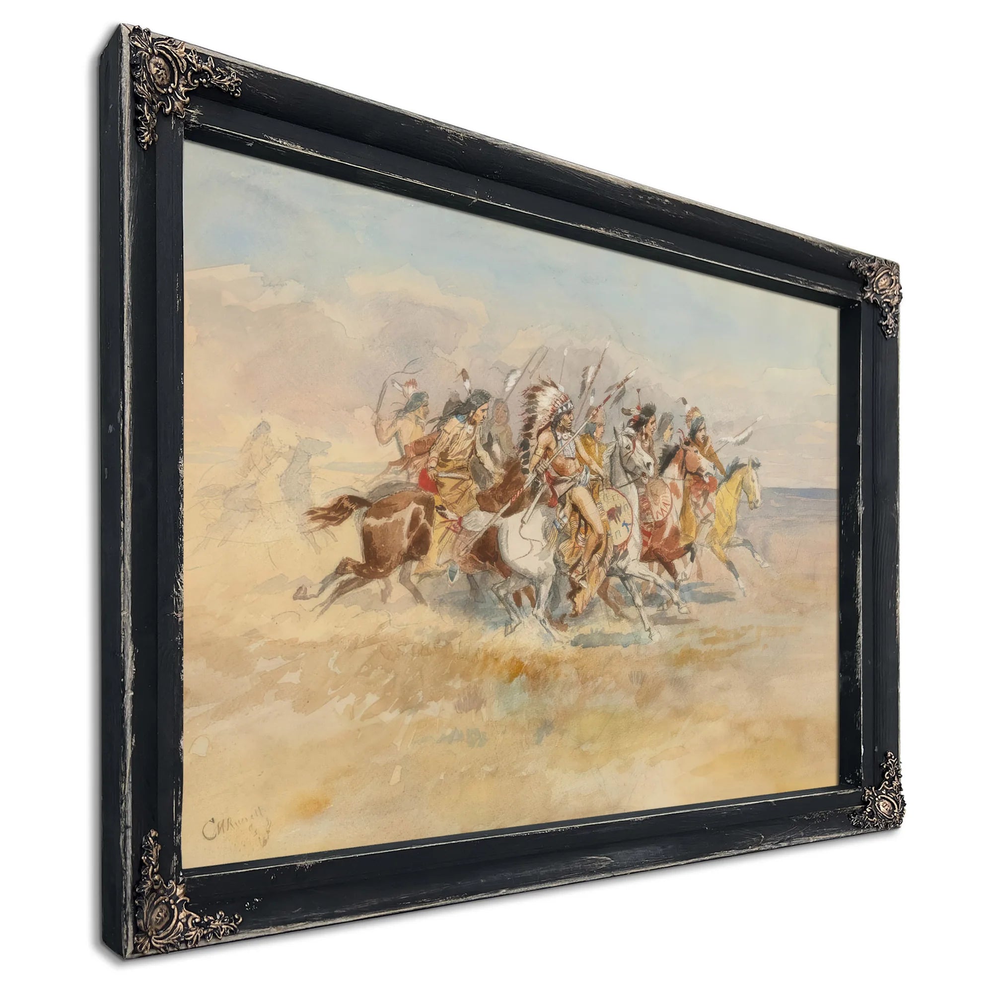 Blackfeet War Party By Charles Marion Russell Fine Art Print