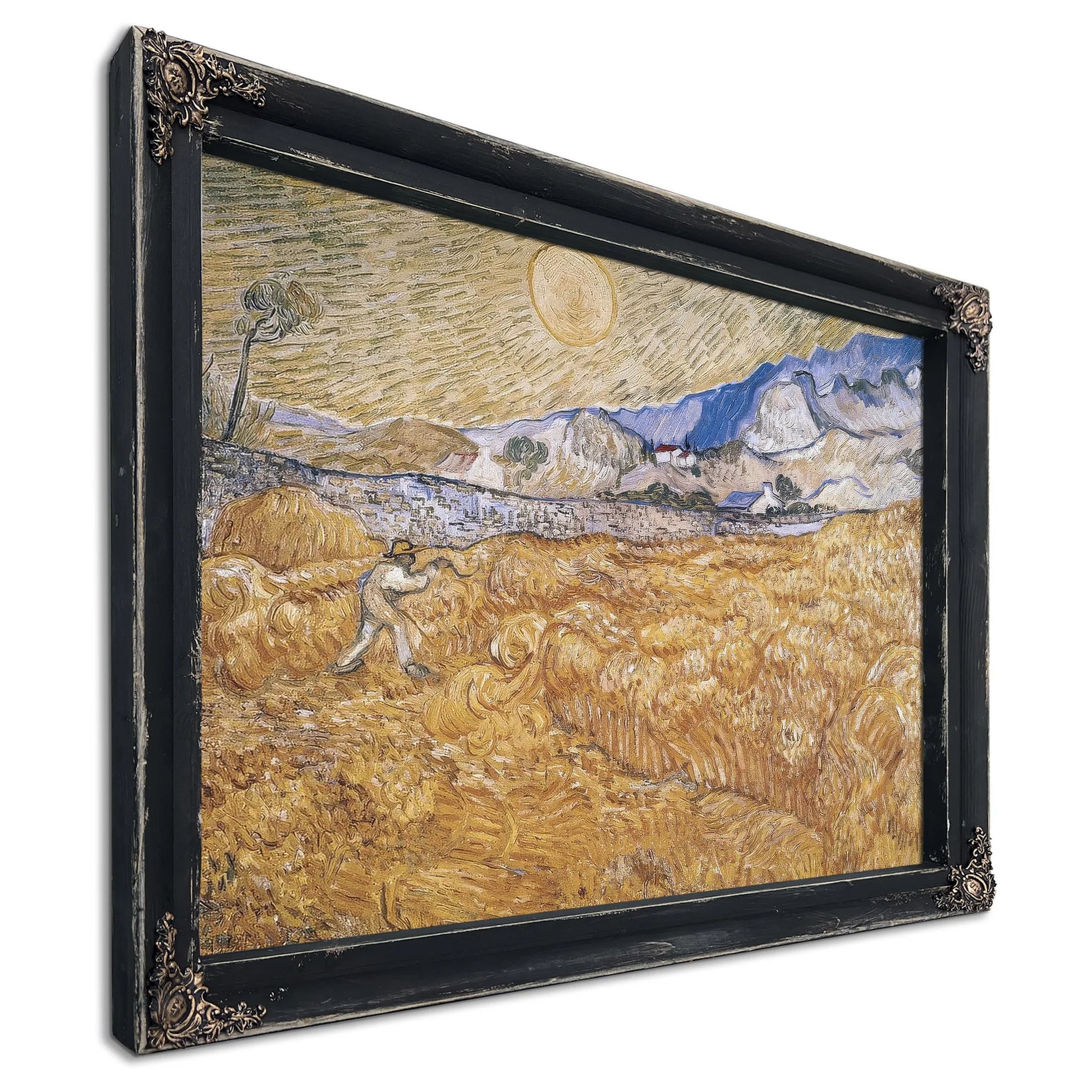 Wheat Field With Reaper (Harvest In Provence) By Vincent Van Gogh Fine Art Print