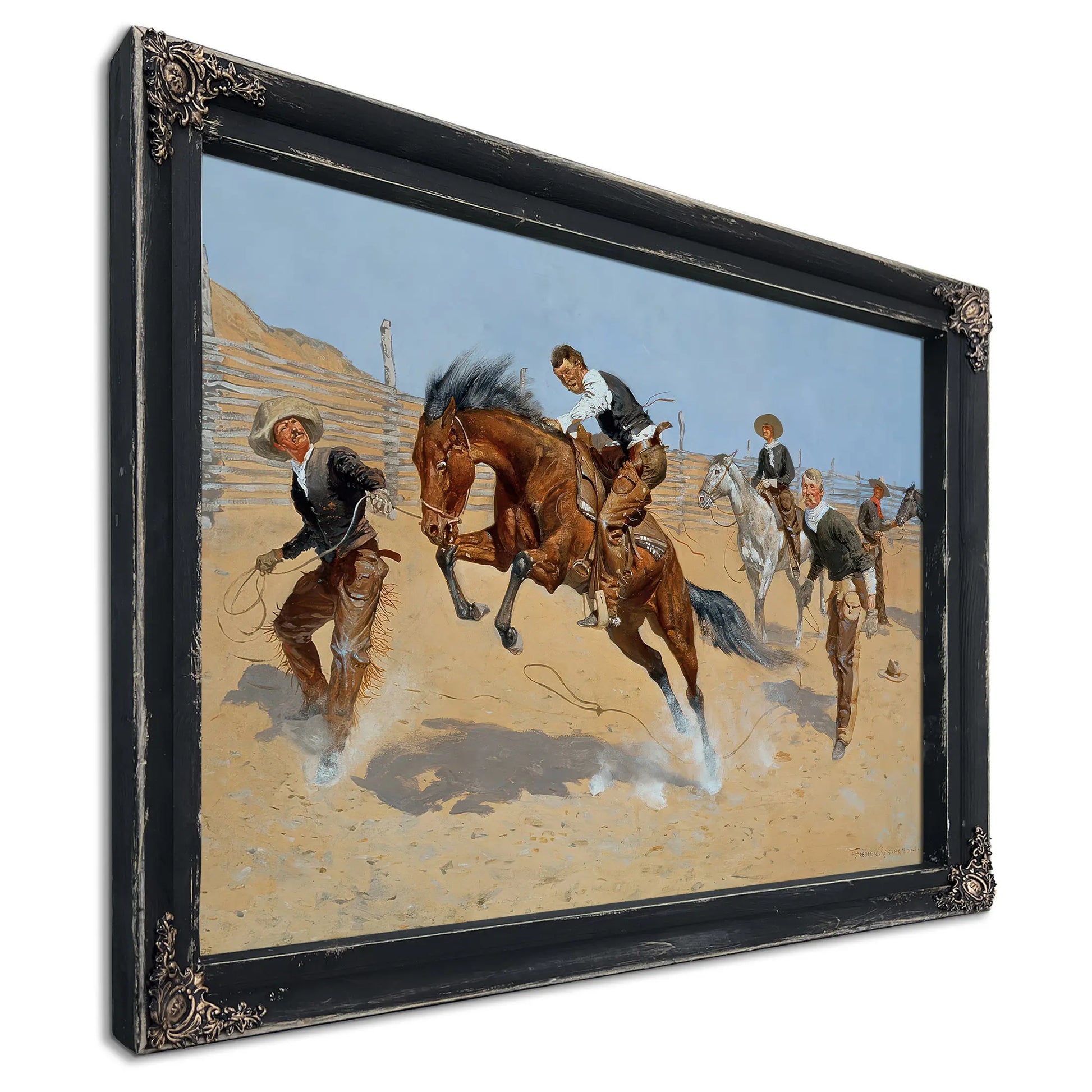 Turn Him Loose Bill C Oil On Canvas by Frederic Remington