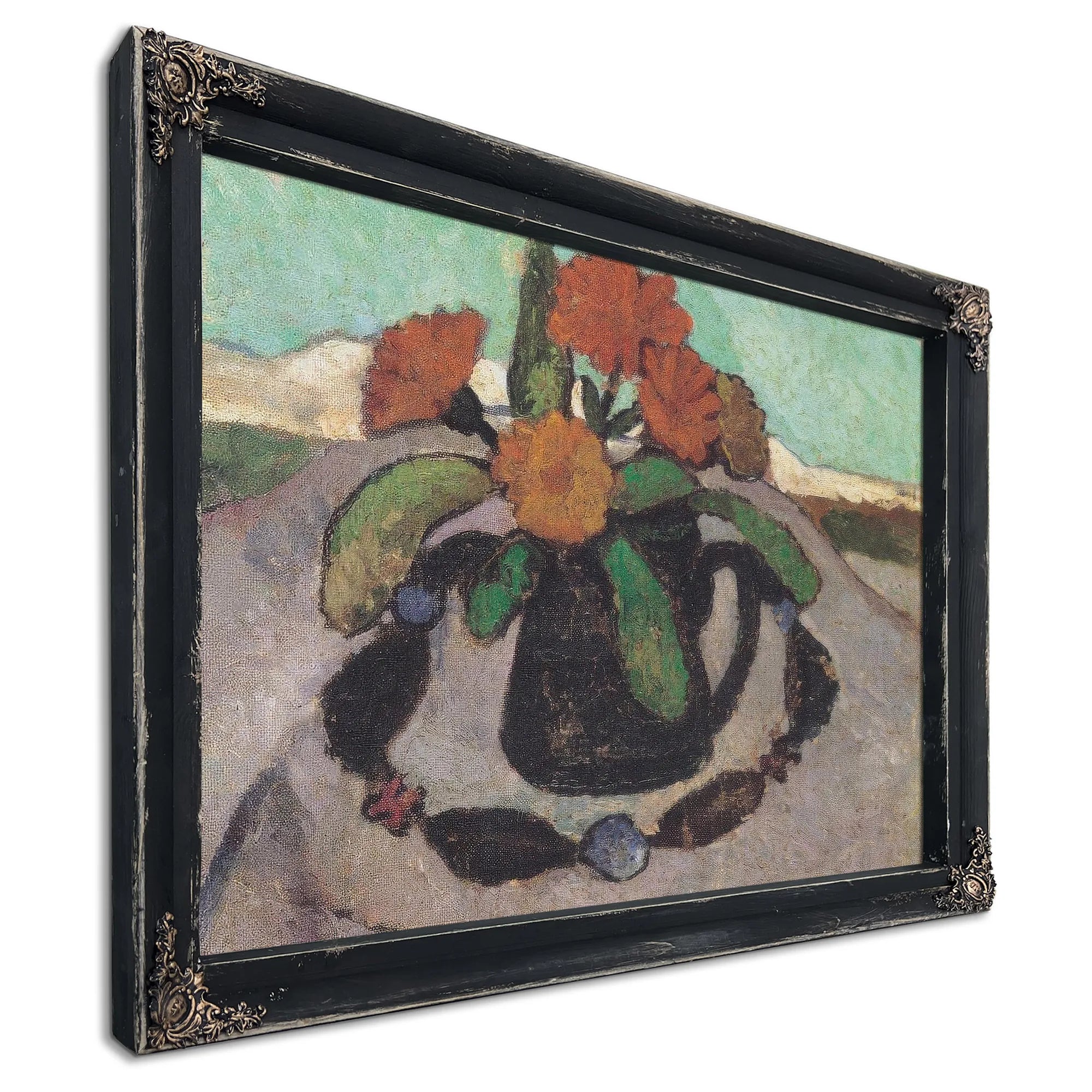Still Life With Flowers In A Landscape By Paula Modersohn Becker Fine Art Print
