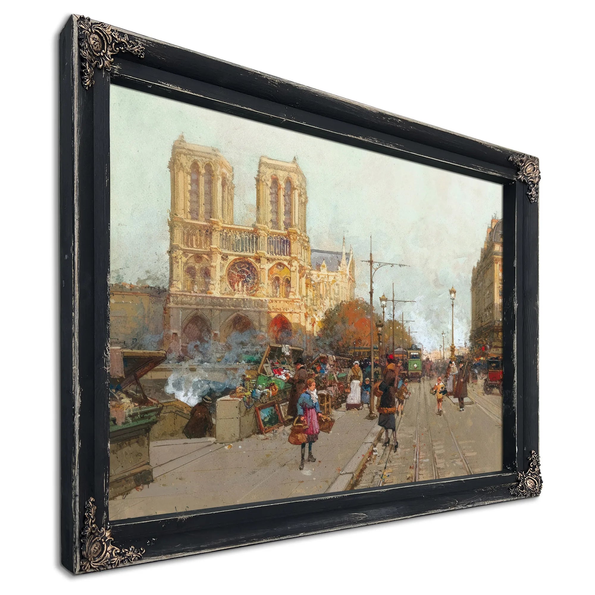 Notre Dame De Paris Vue Du Quai De Montebello By Eugene Galien Laloue Fine Art Print