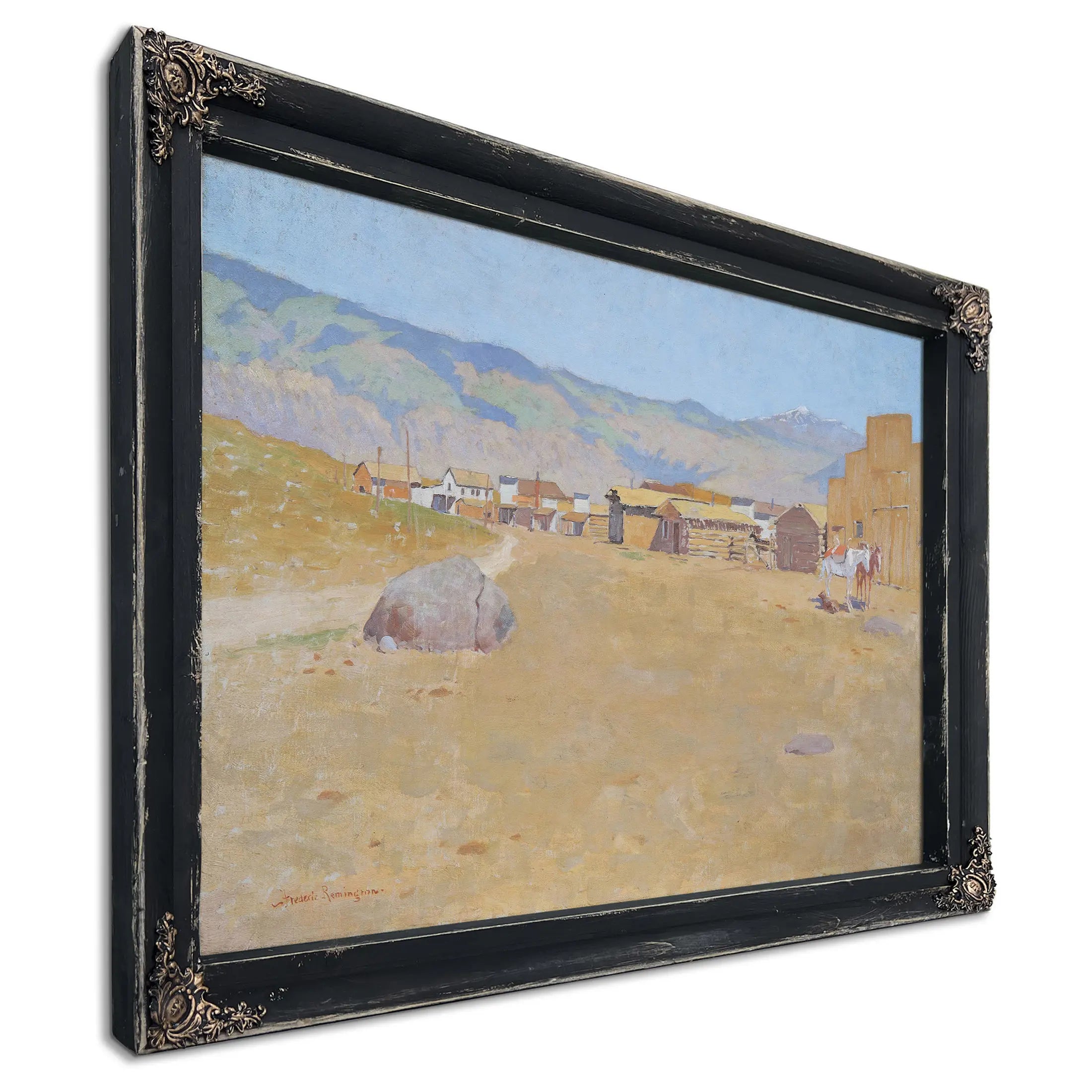 A Mining Town Wyoming by Frederic Remington