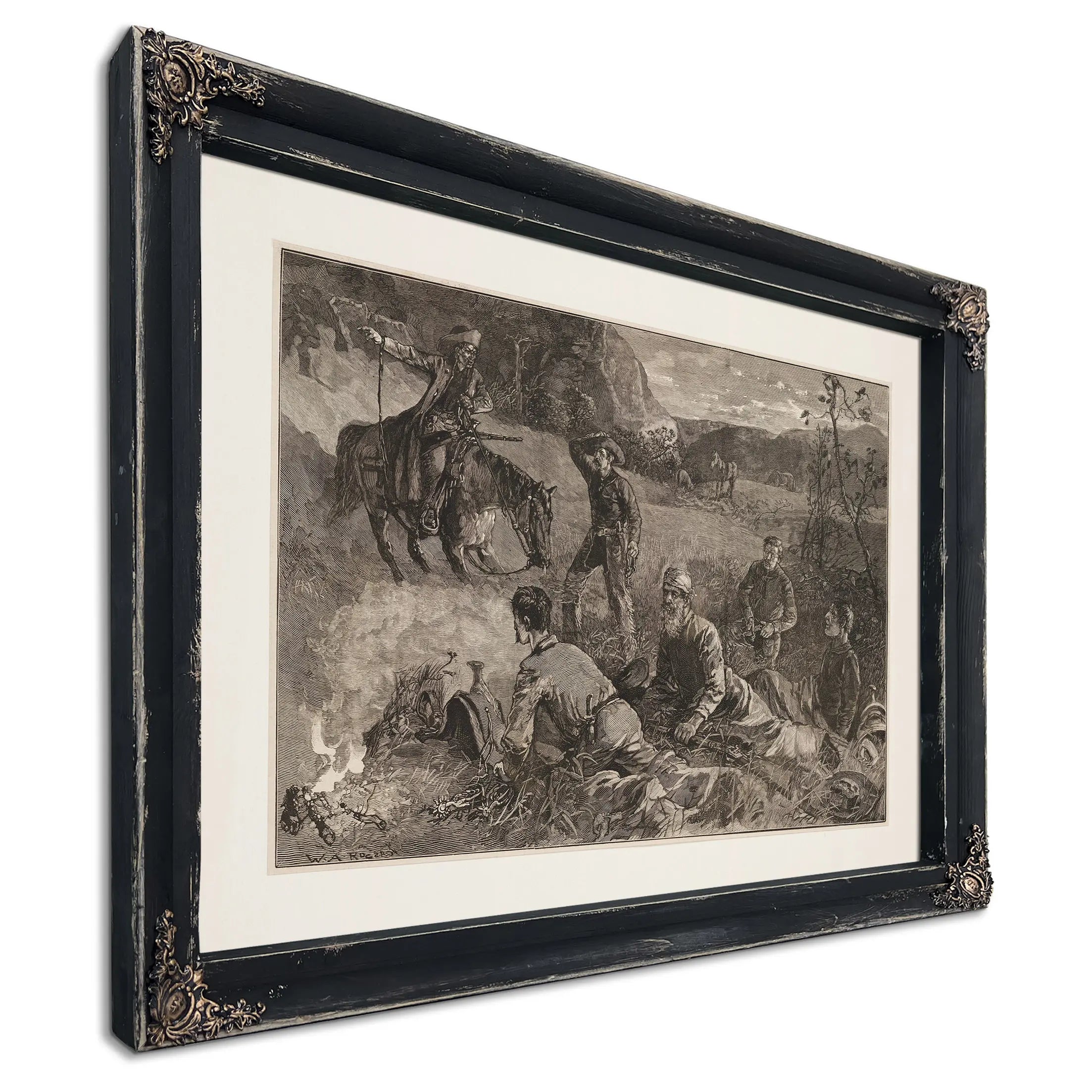 Cow Boys Of Arizona Roused By A Scout by Frederic Remington
