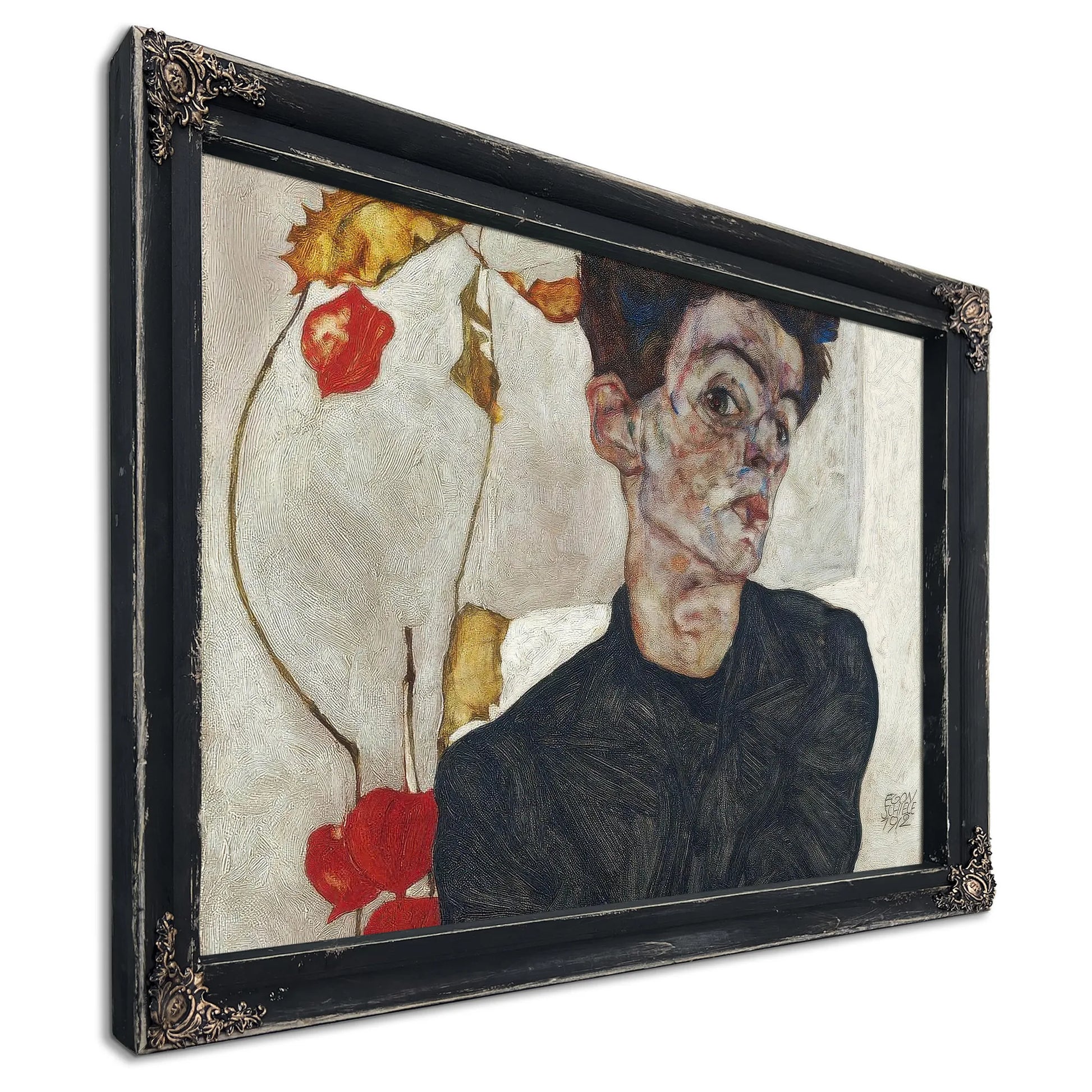 Self Portrait With Physalis 1912 32 2X39 8Cm Leopold Museum By Egon Schiele Fine Art Print