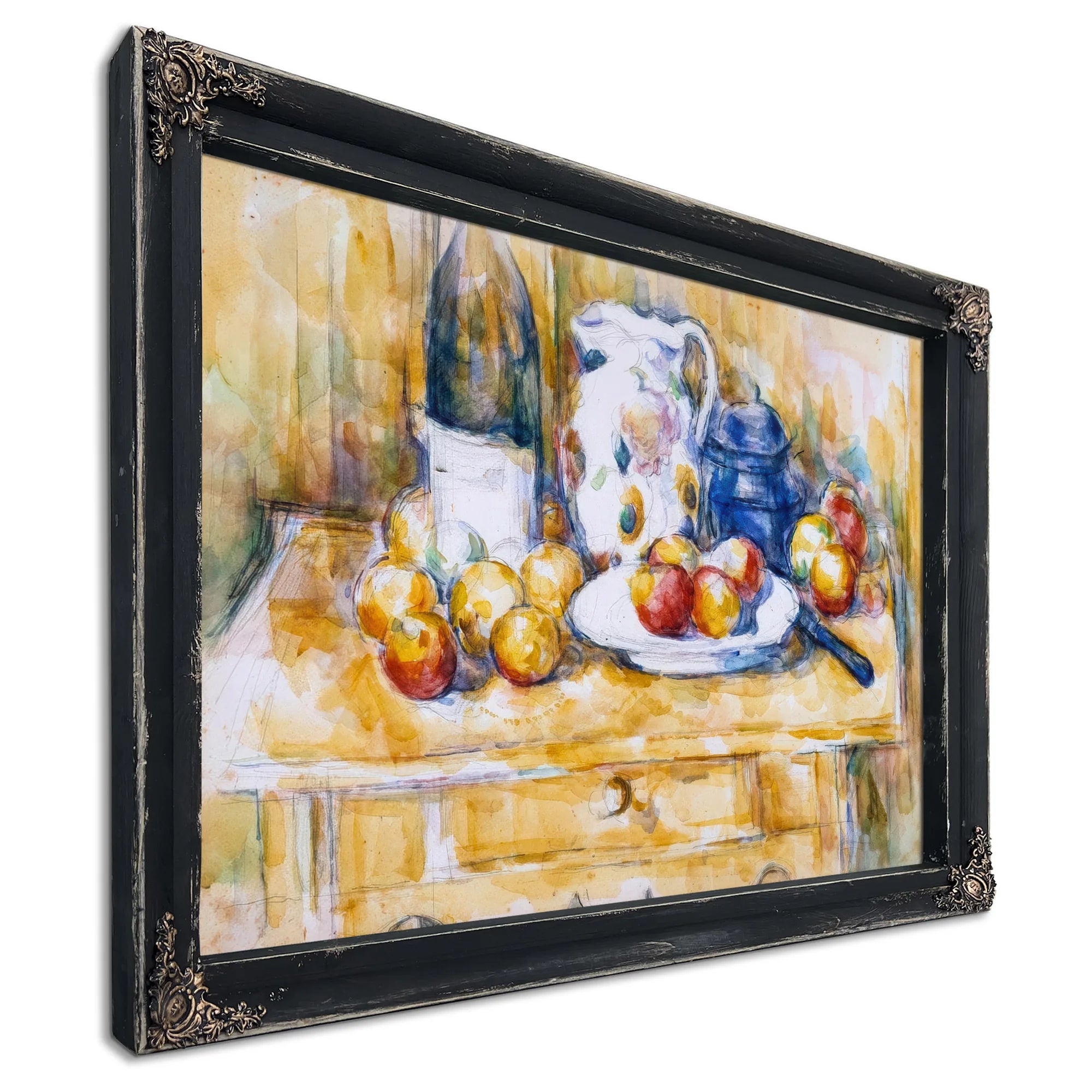 Still Life With Apples On A Sideboard By Paul Cezanne Fine Art Print