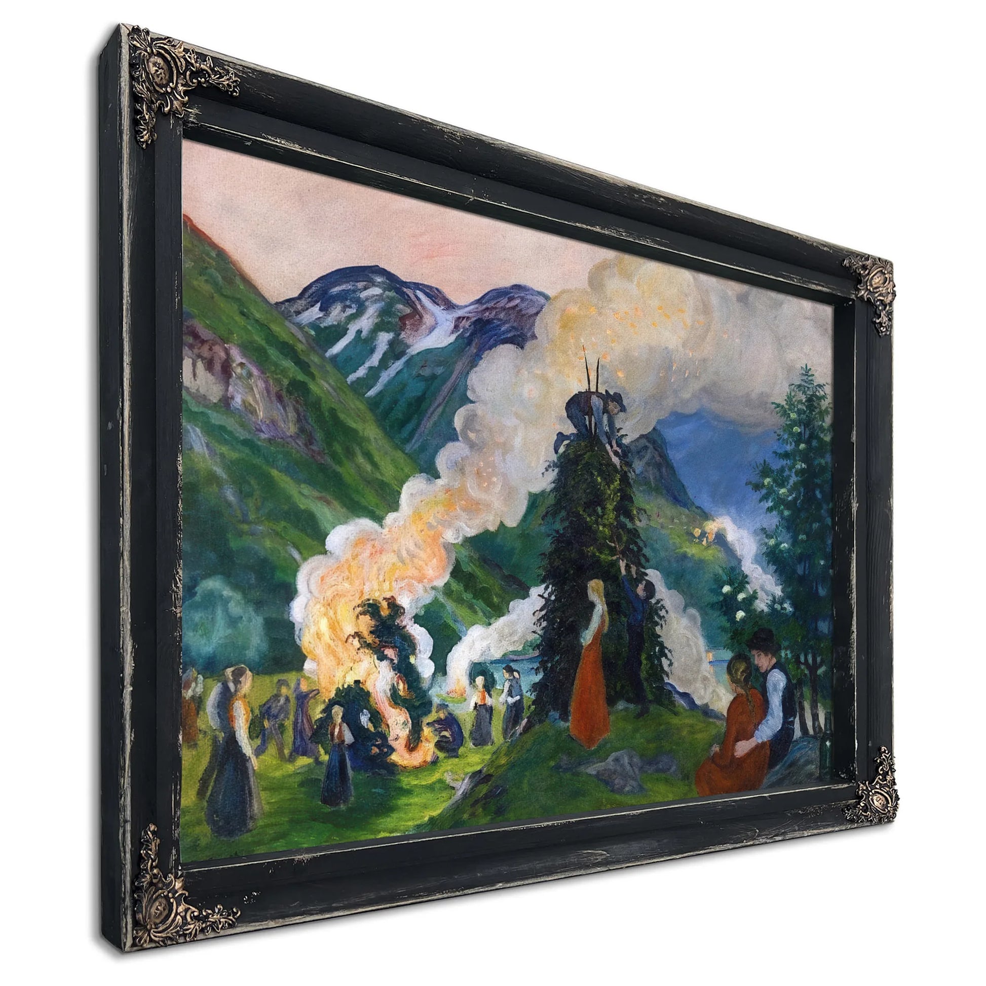 Preparations For The Midsummer Eve Bonfire By Nicolai Astrup Fine Art Print