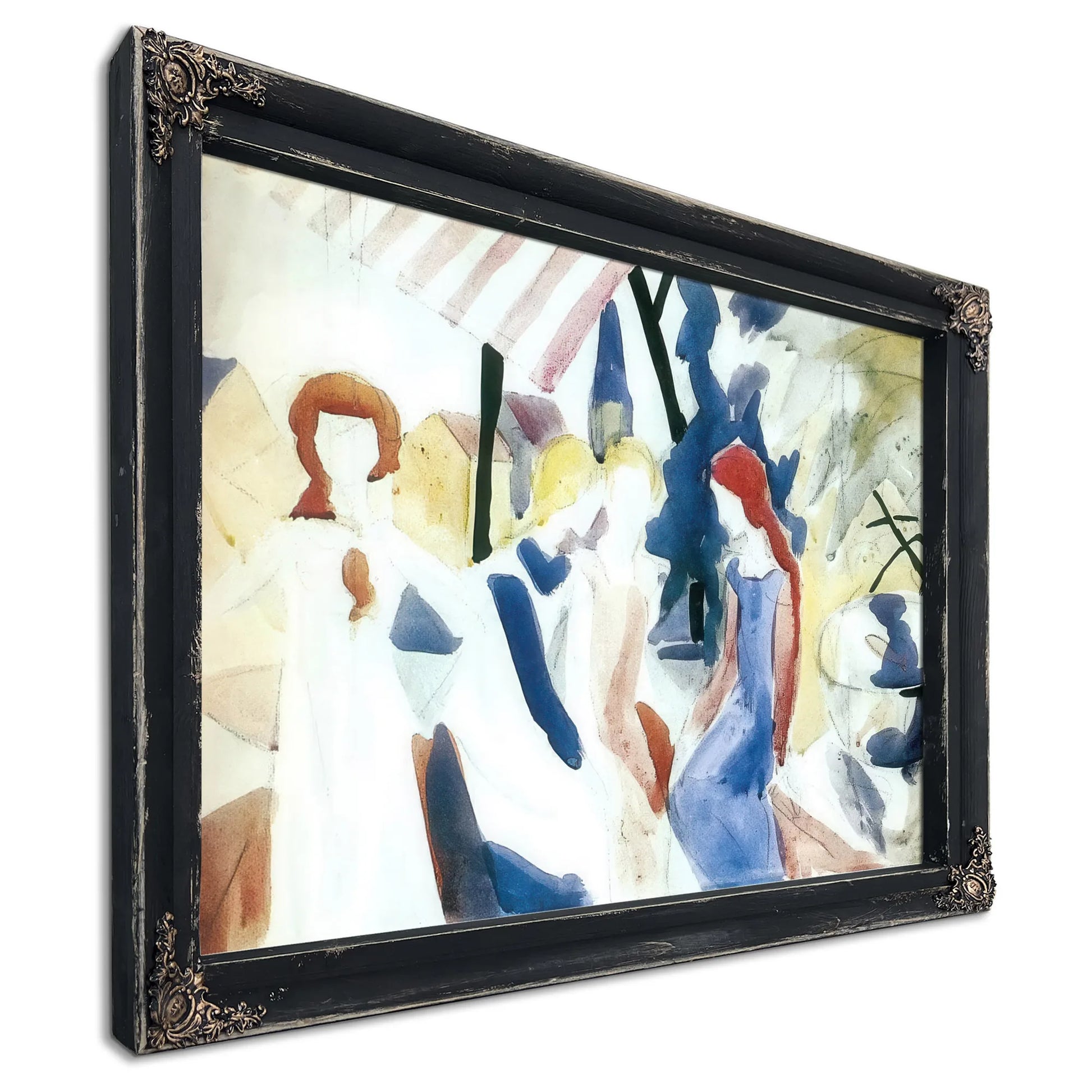 Four Girls On A Balcony By August Macke Fine Art Print