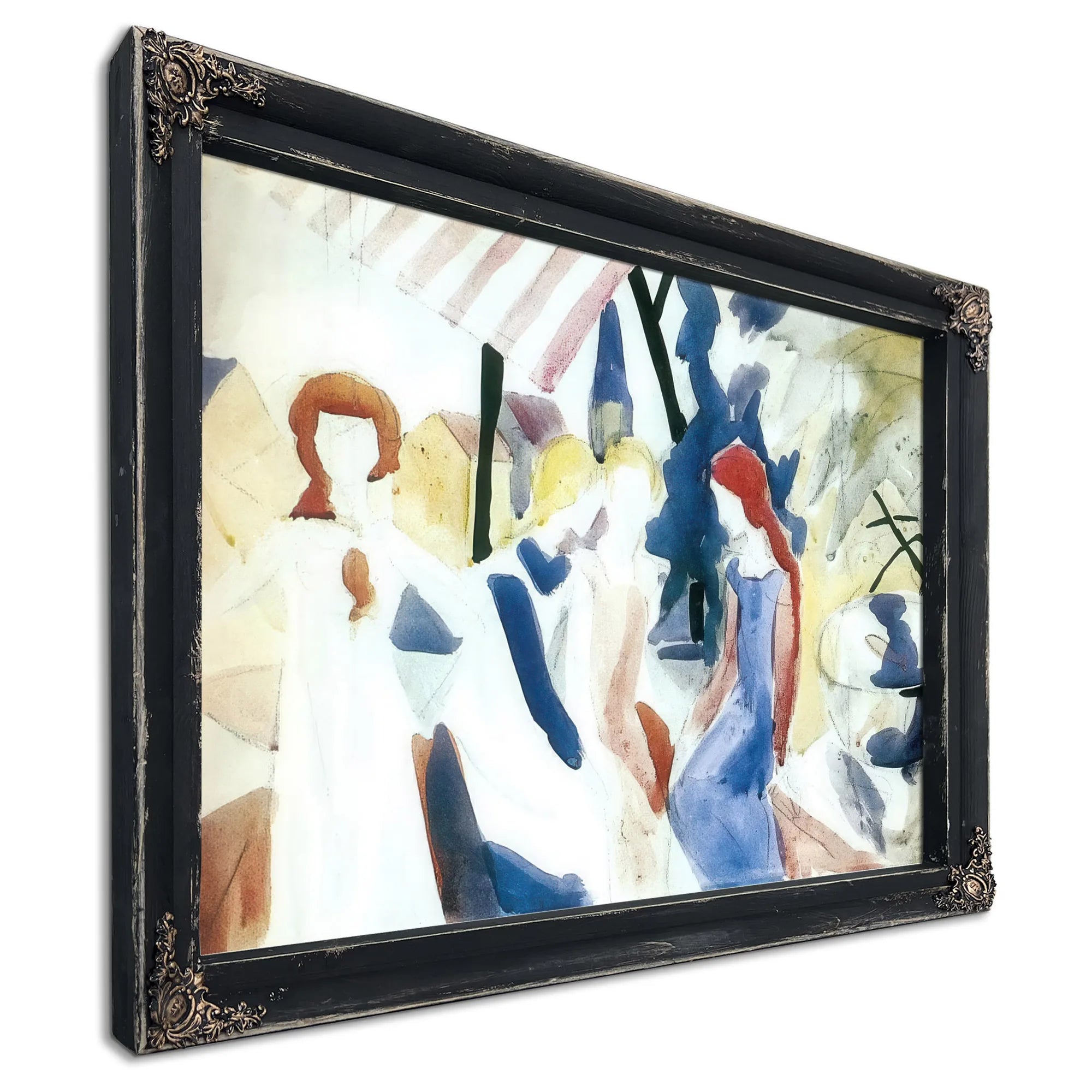Four Girls On A Balcony By August Macke Fine Art Print