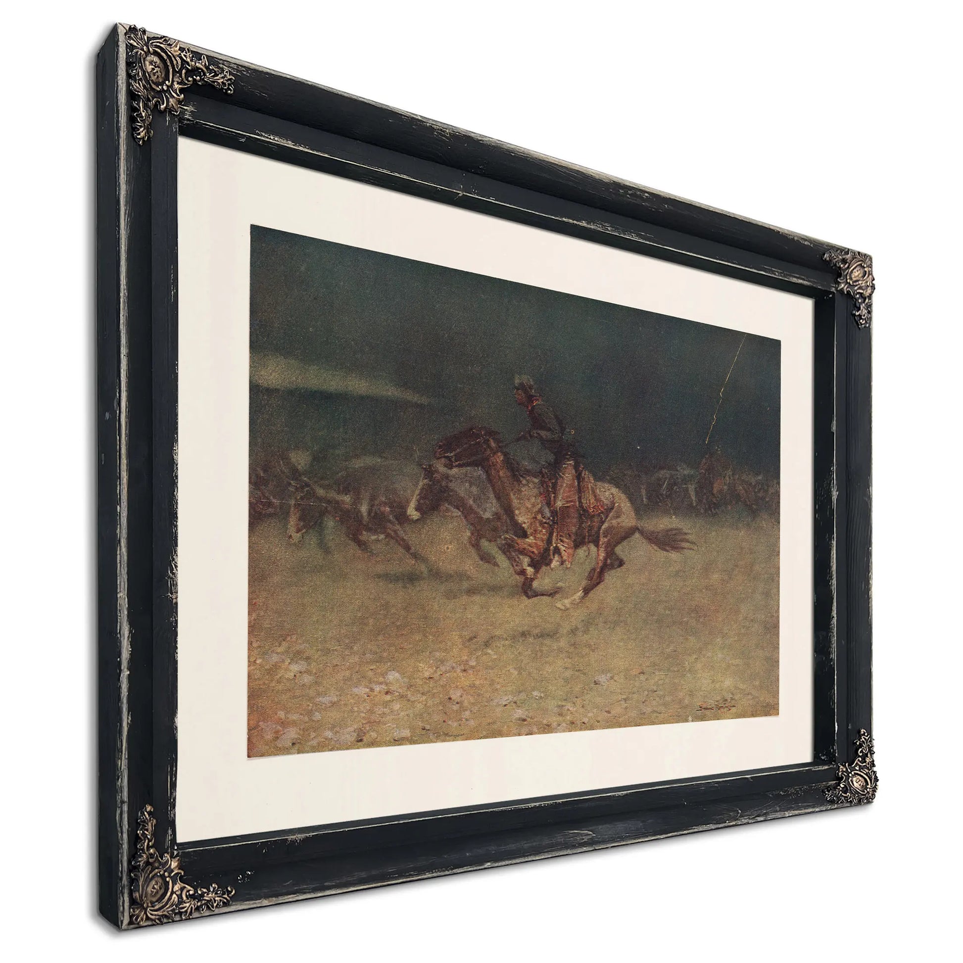 The Stampede By Lightning by Frederic Remington