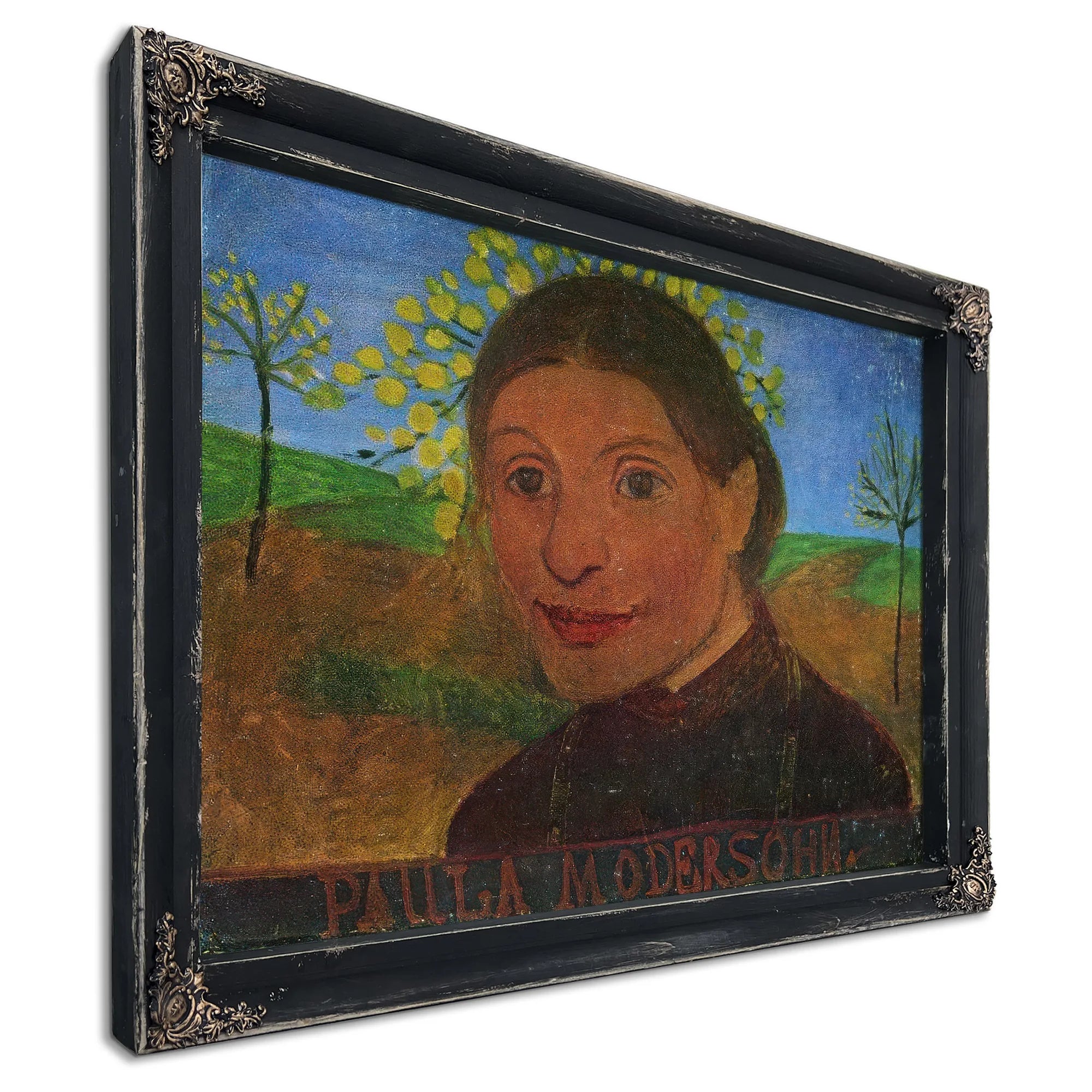 Self Portrait In Front Of Flowering Trees 1902 1 By Paula Modersohn Becker Fine Art Print