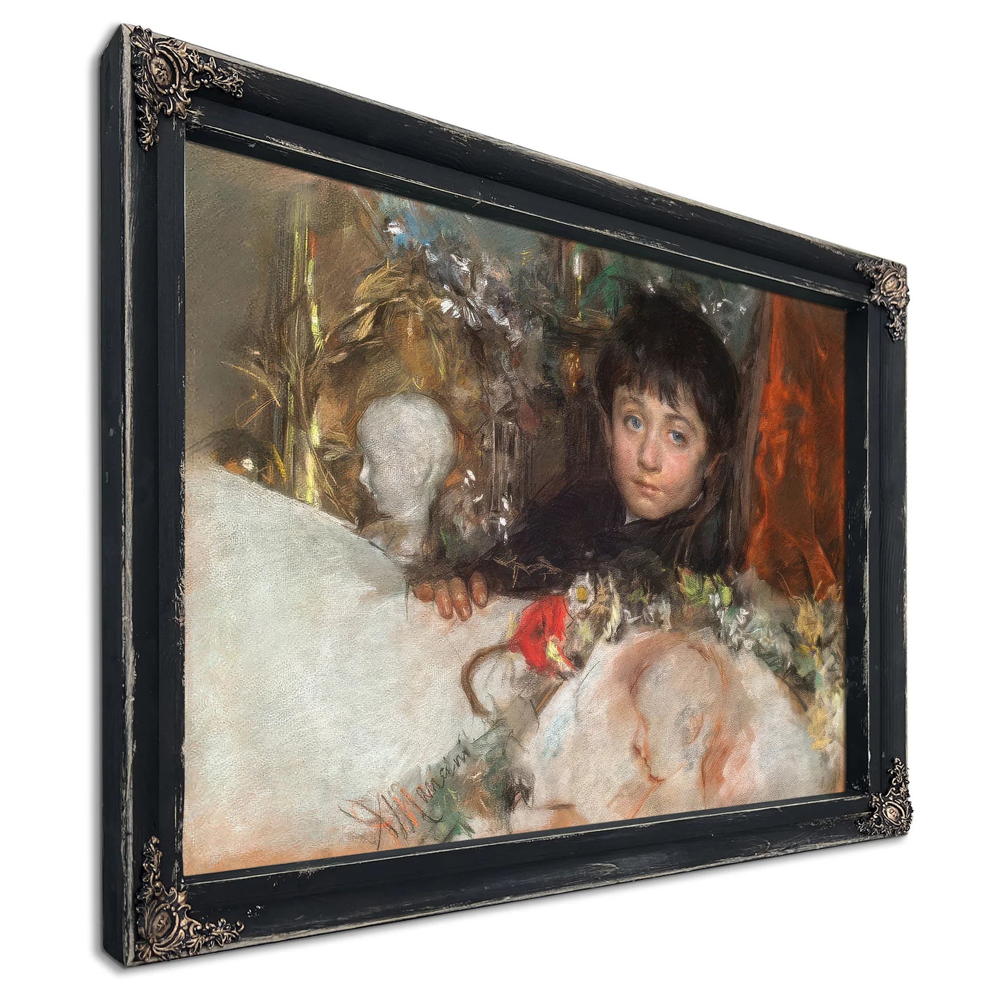 Portrait Of A Young Boy By Antonio Mancini Fine Art Print