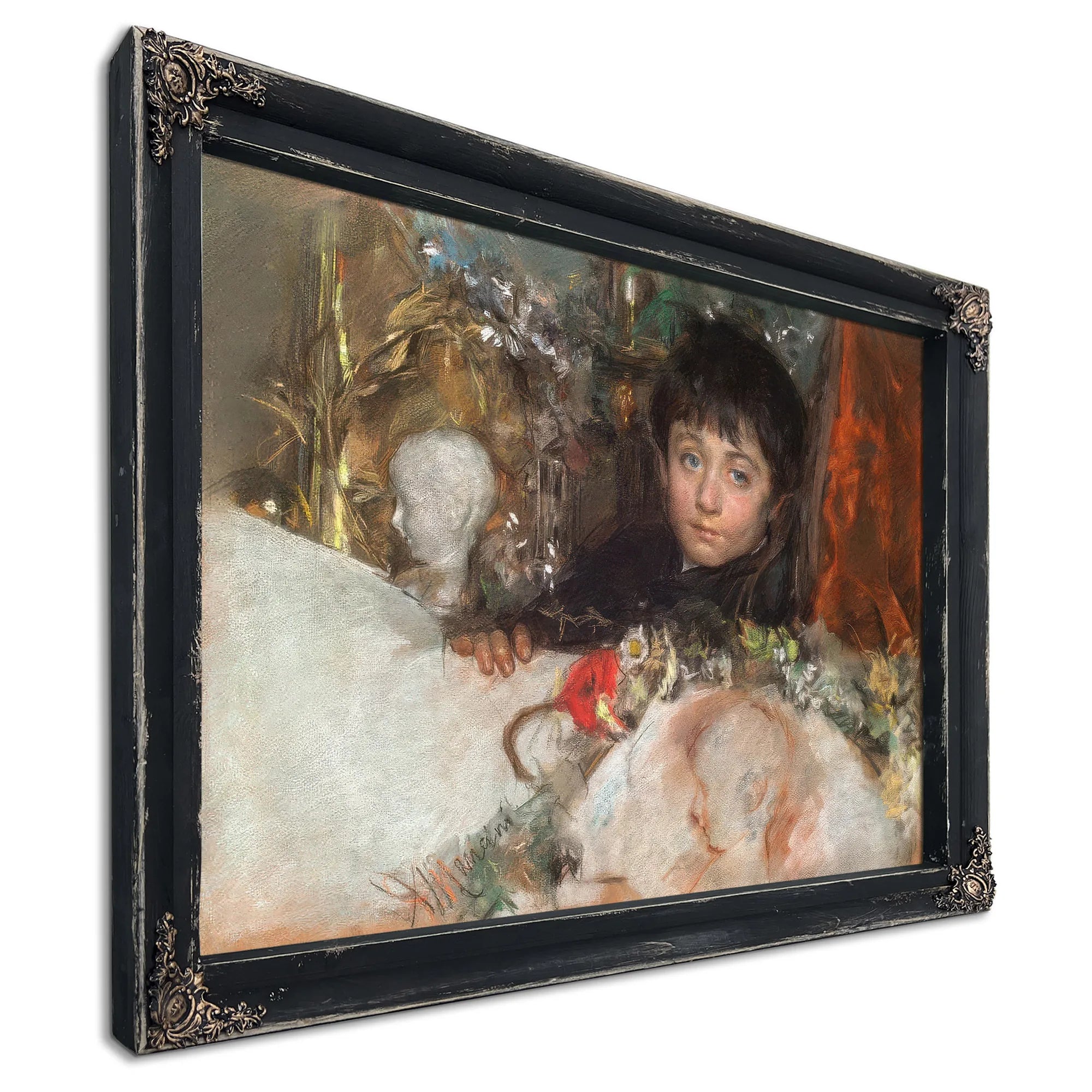 Portrait Of A Young Boy By Antonio Mancini Fine Art Print
