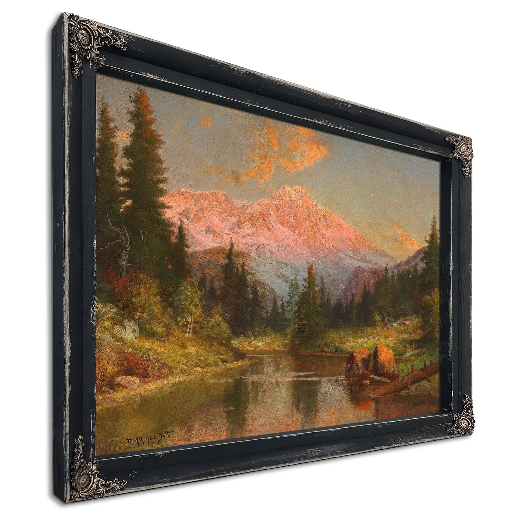 Alpine River Scene At Sunset By Robert Atkinson Fox Fine Art Print