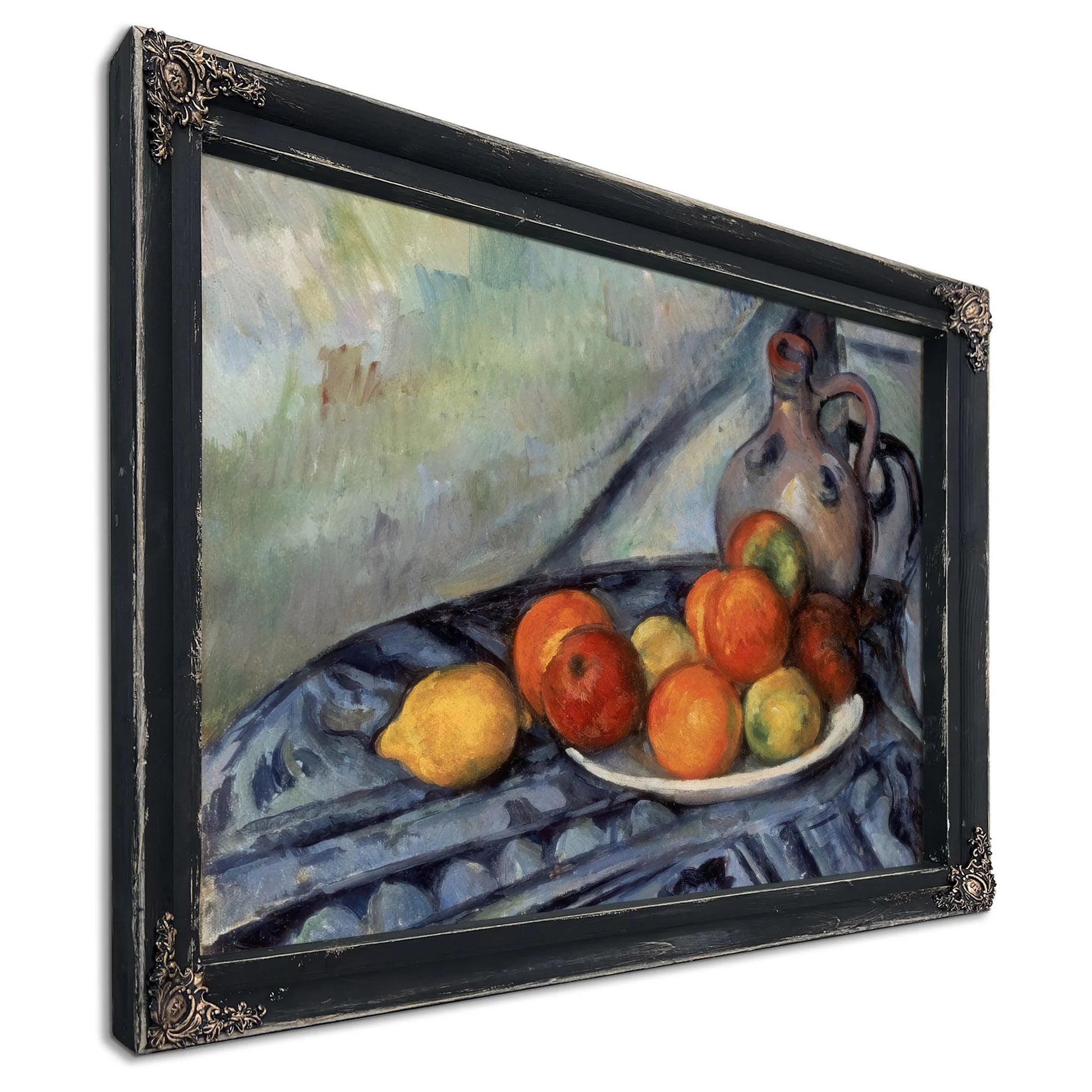 Fruit And A Jug On A Table By Paul Cezanne Fine Art Print