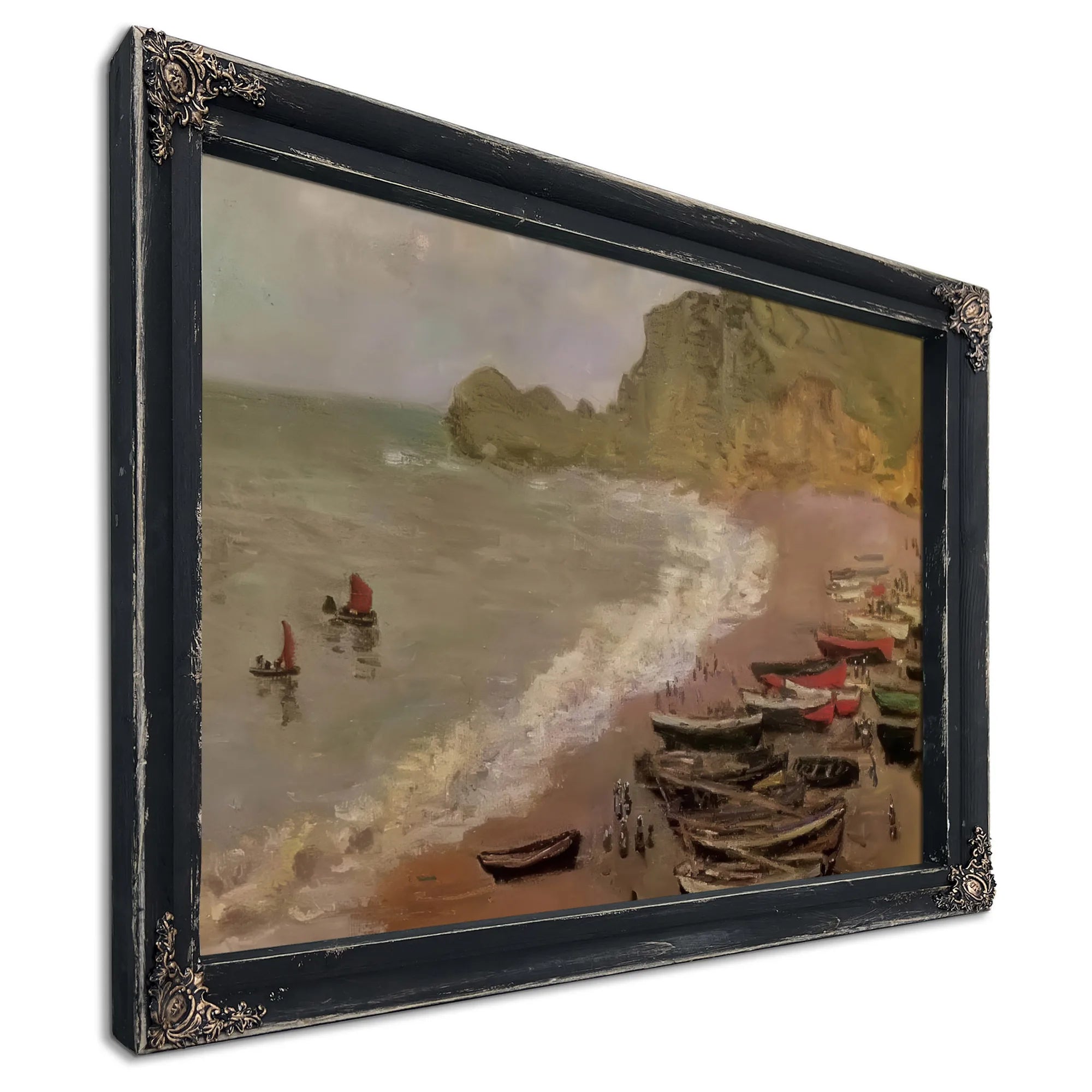 The Beach At Etretat By Claude Monet Fine Art Print