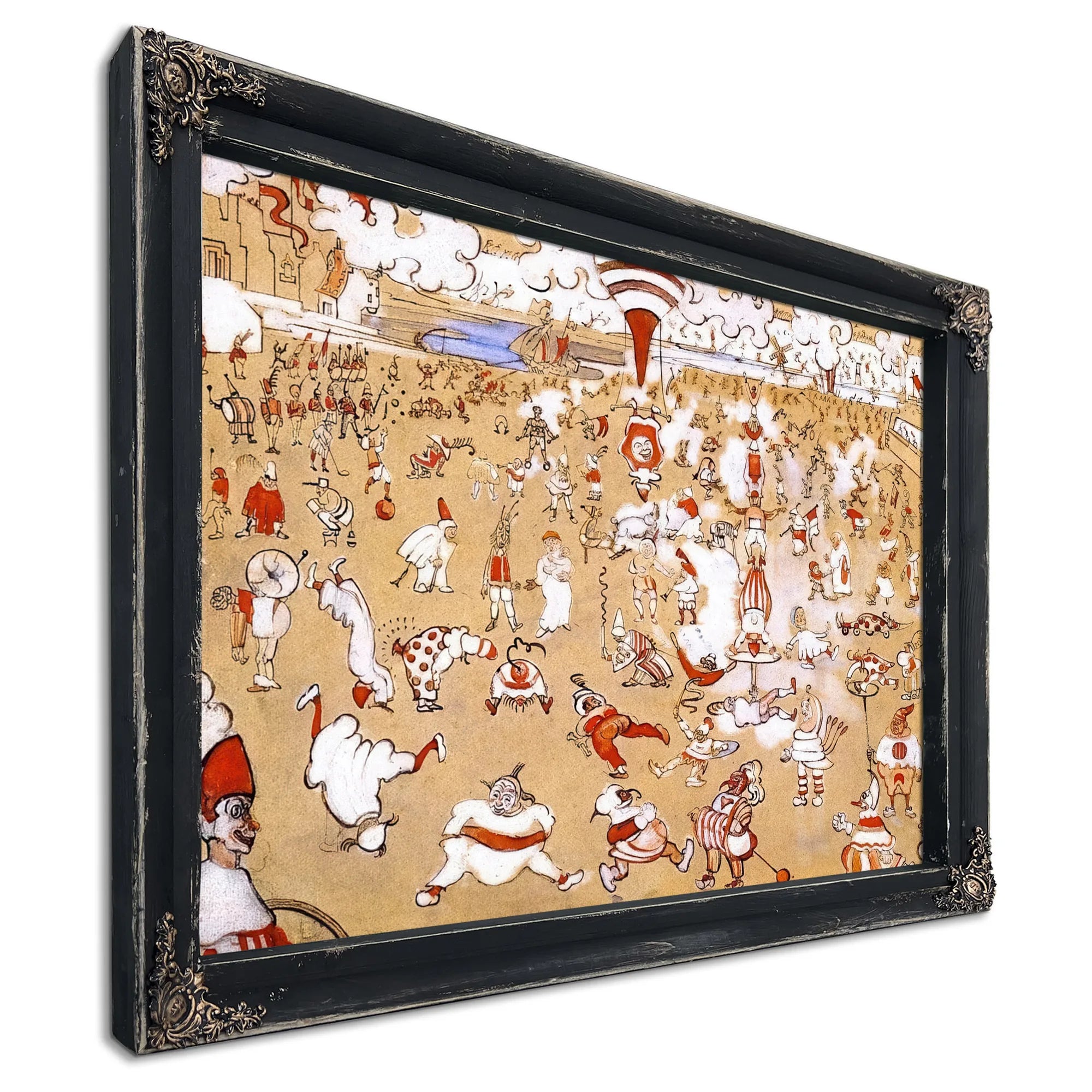 White And Red Clowns Evolving By James Ensor Fine Art Print