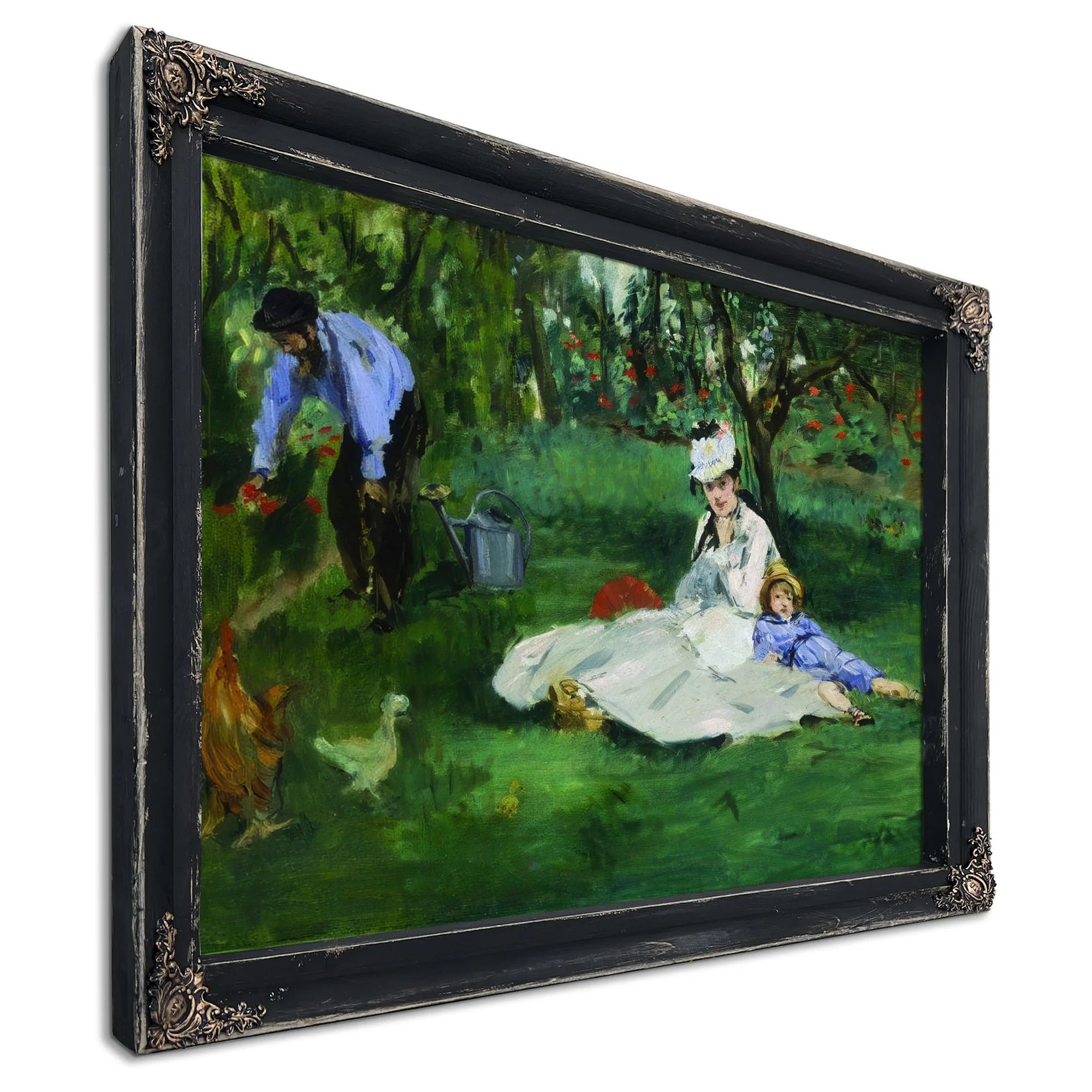 E Douard Manet The Monet Family In Their Garden At Argenteuil By Edouard Manet Fine Art Print