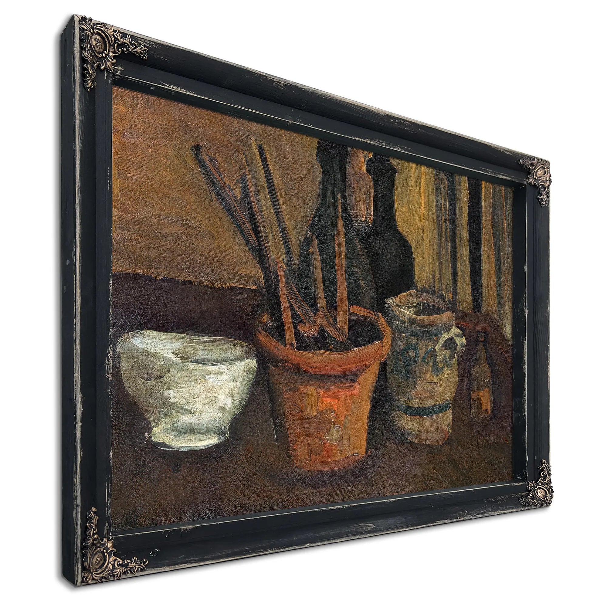 Still Life Of Paintbrushes In A Flowerpot By Vincent Van Gogh Fine Art Print