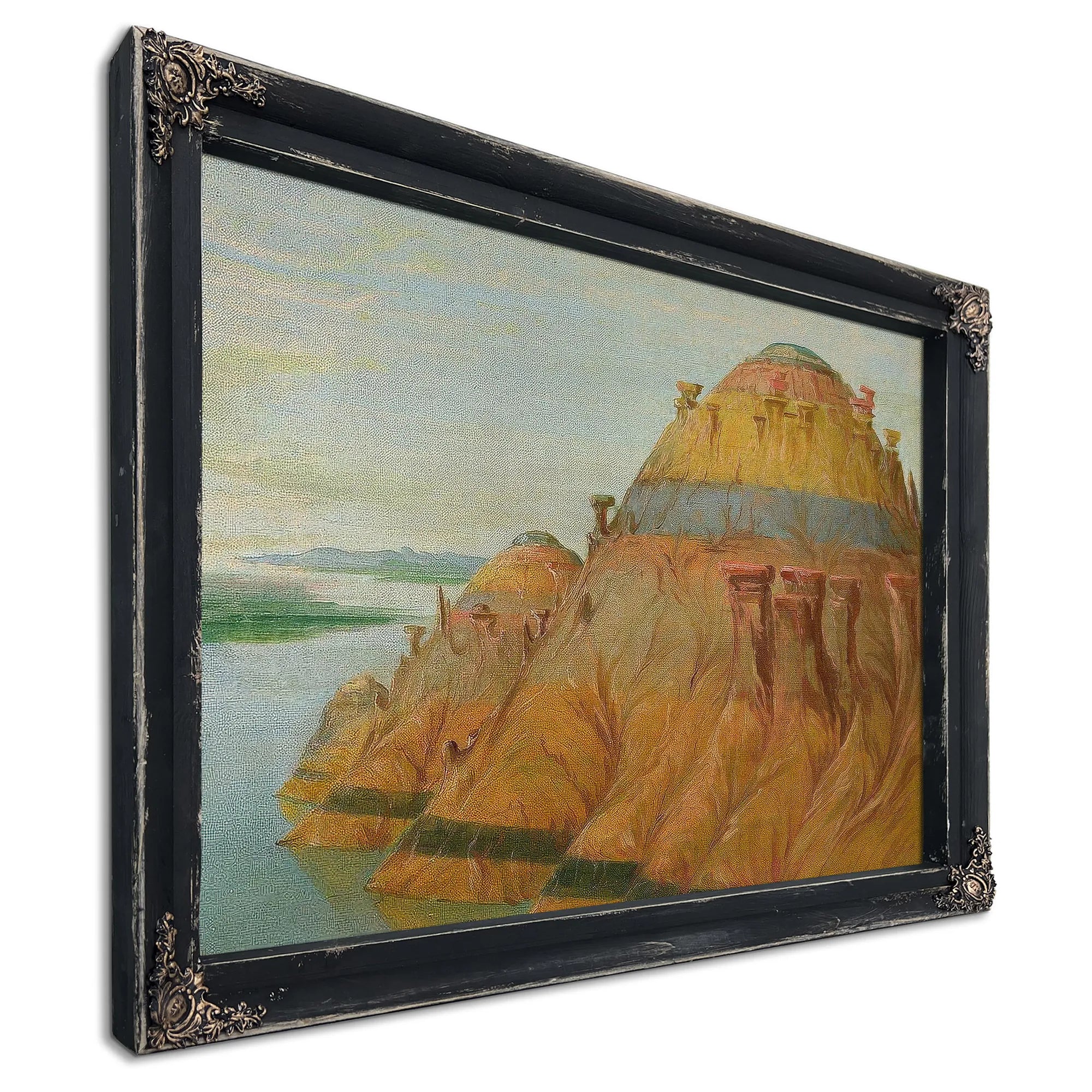 Picturesque Clay Bluff, 1700 Miles Above St. Louis' By George Catlin Fine Art Print