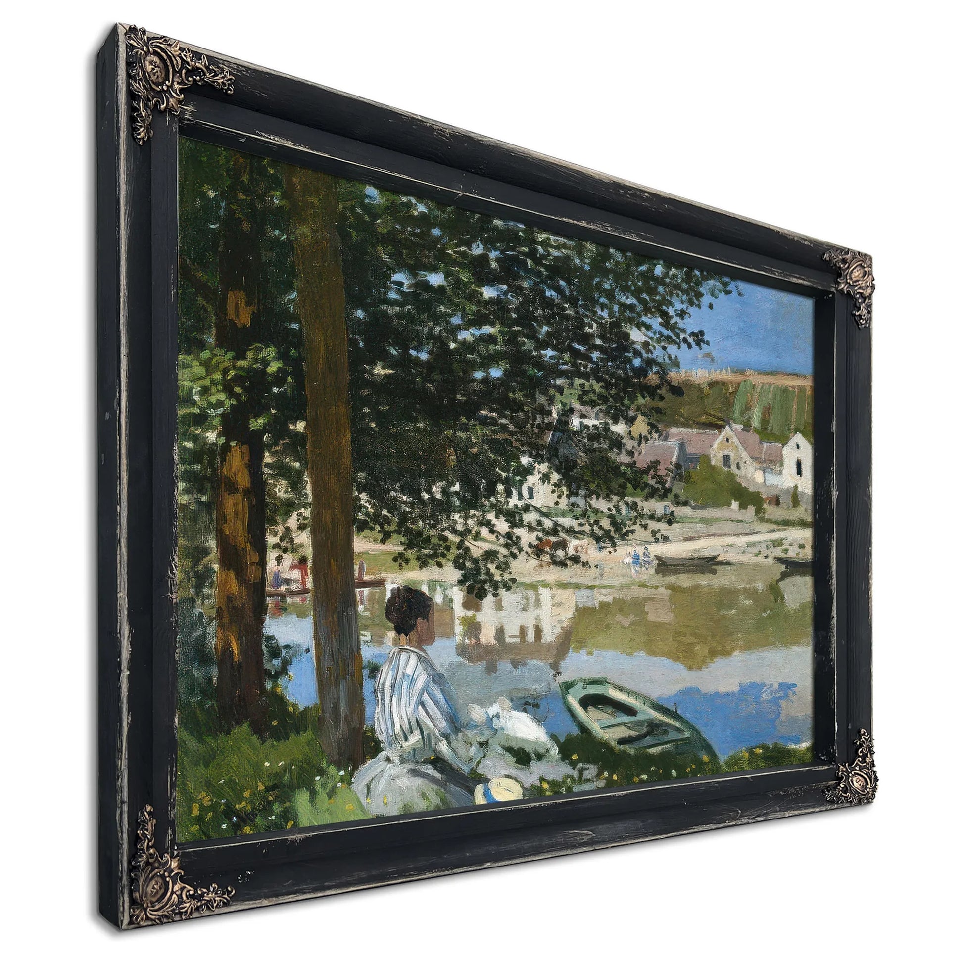 On The Bank Of The Seine At Bennecourt By Claude Monet Fine Art Print