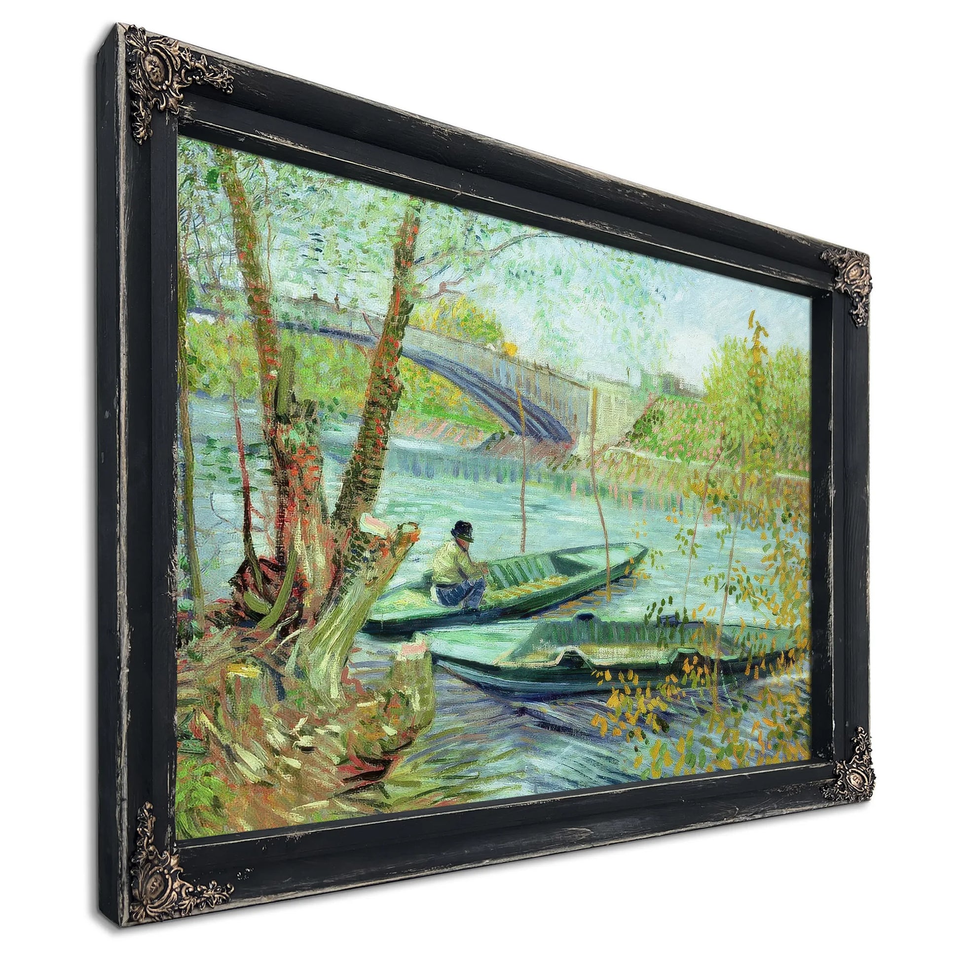Fishing In The Spring. Pont De Clichy By Vincent Van Gogh Fine Art Print