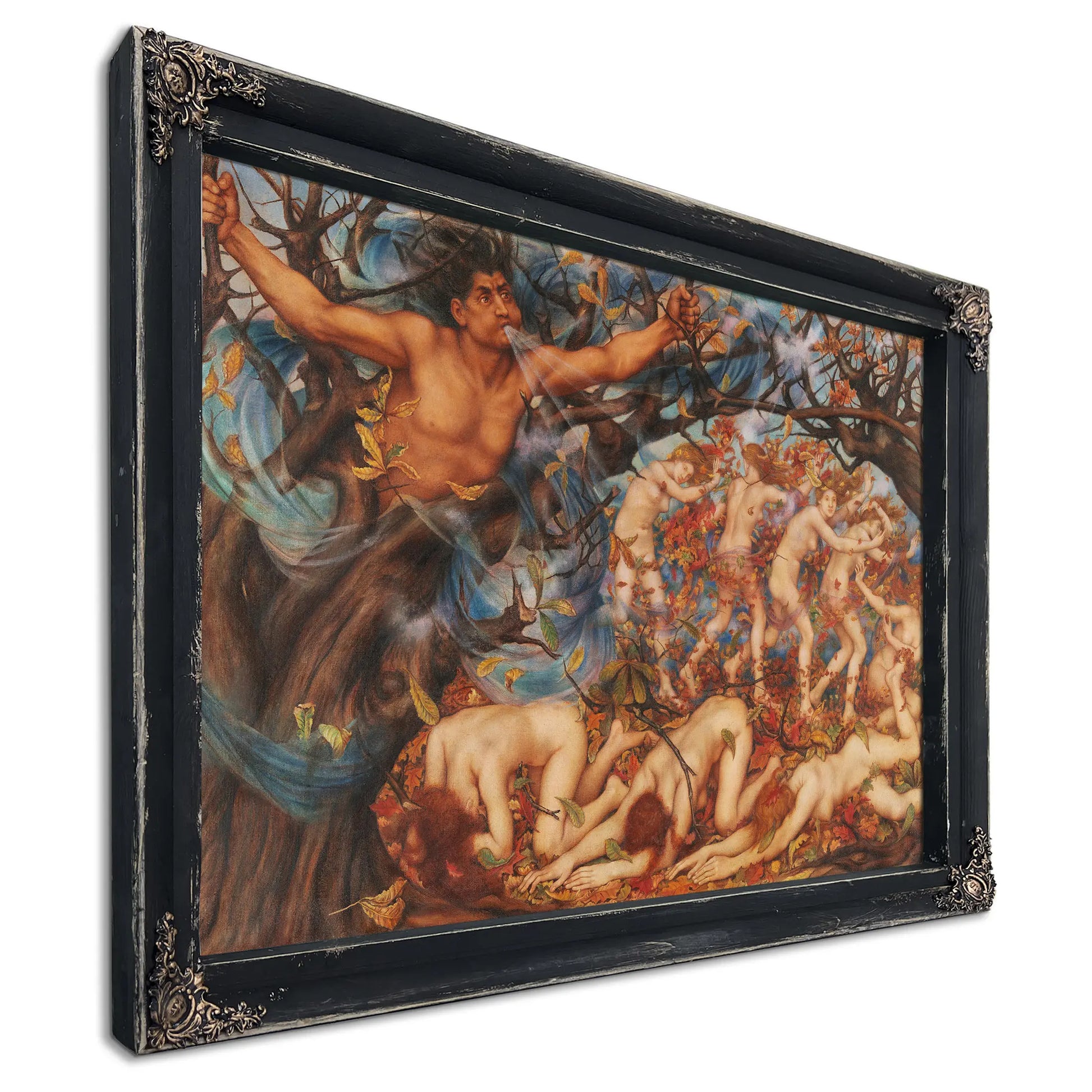 Boreas And The Fallen Leaves by Evelyn De Morgan