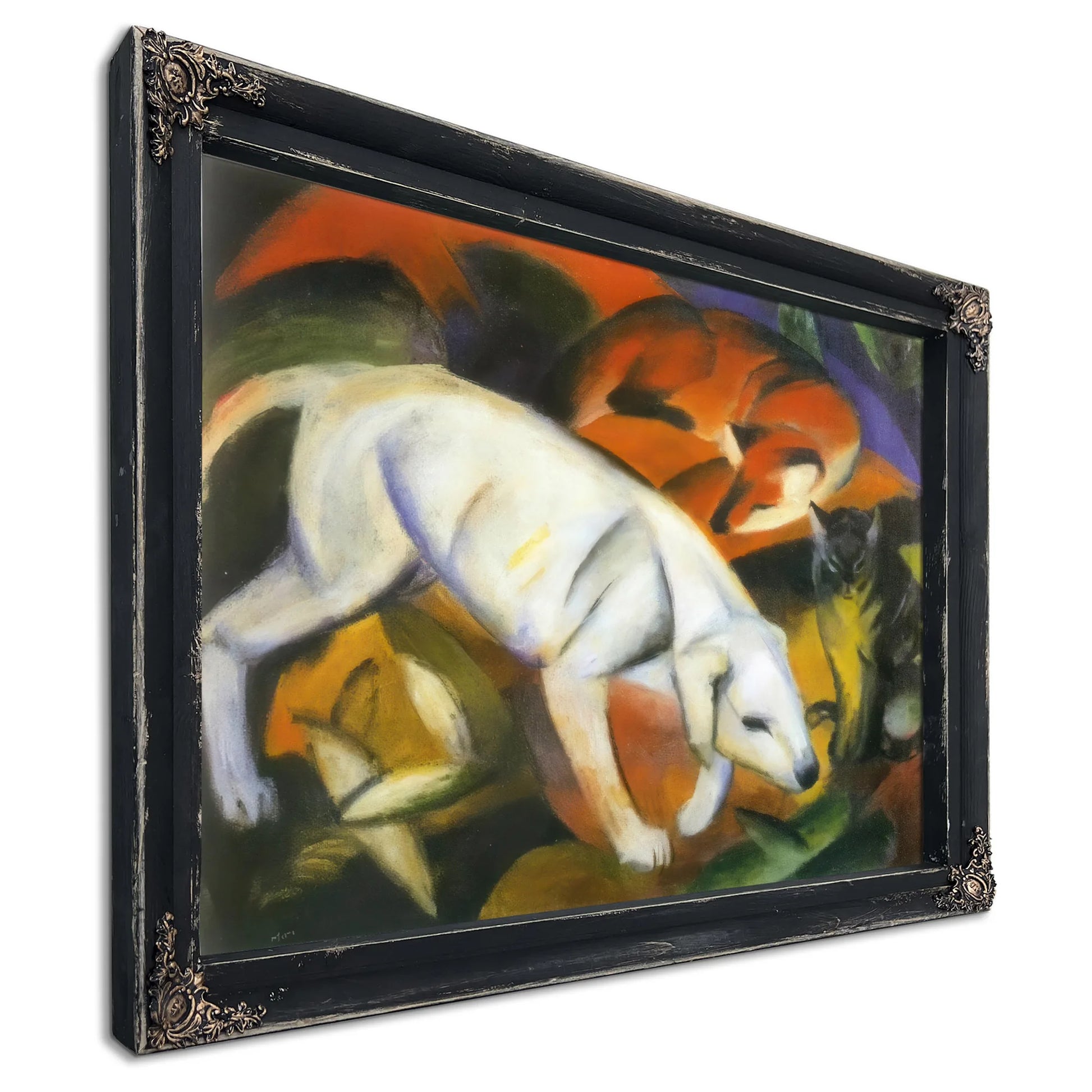 Three Animals Dog Fox And Cat By Franz Marc Fine Art Print