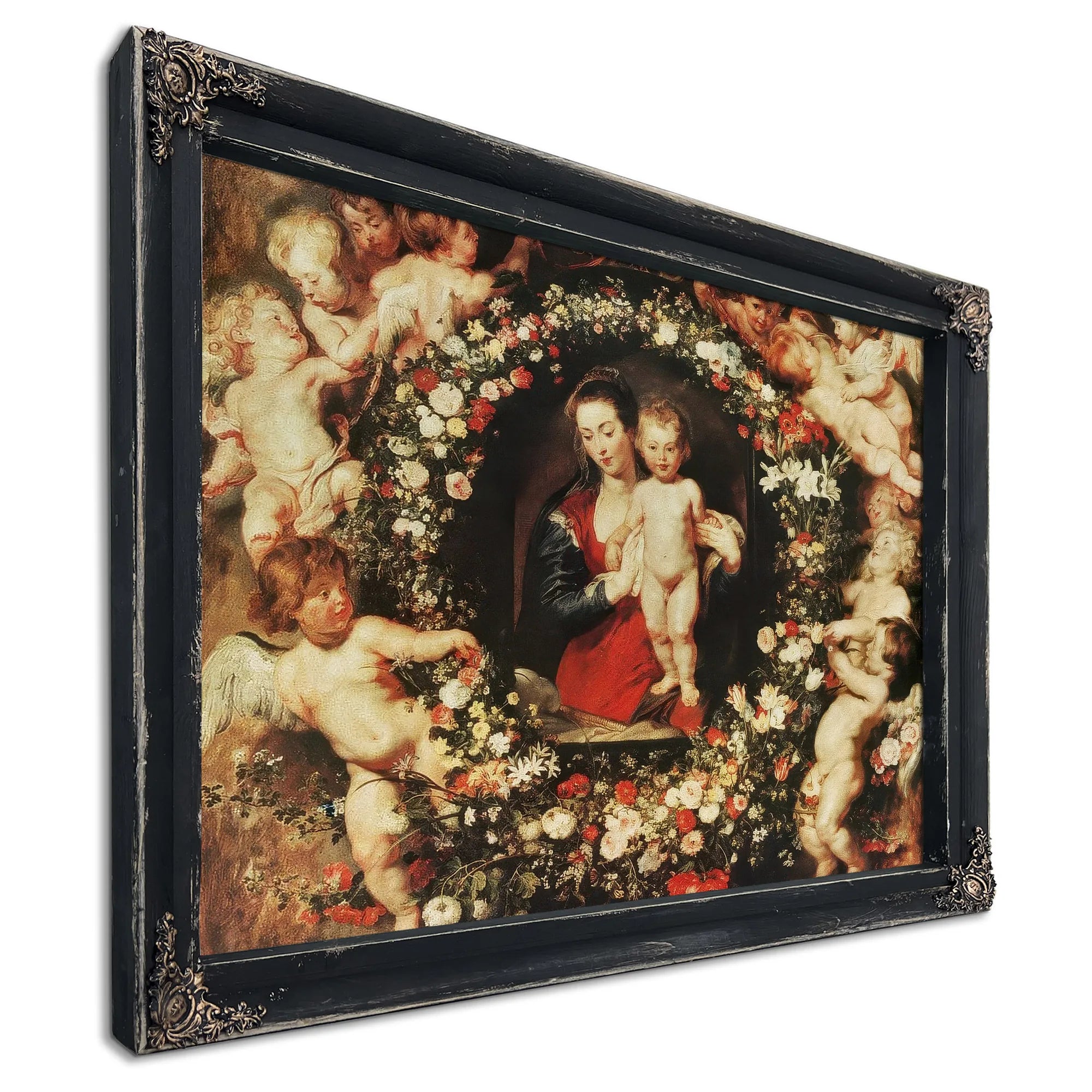 Virgin With A Garland Of Flowers By Peter Paul Rubens Fine Art Print