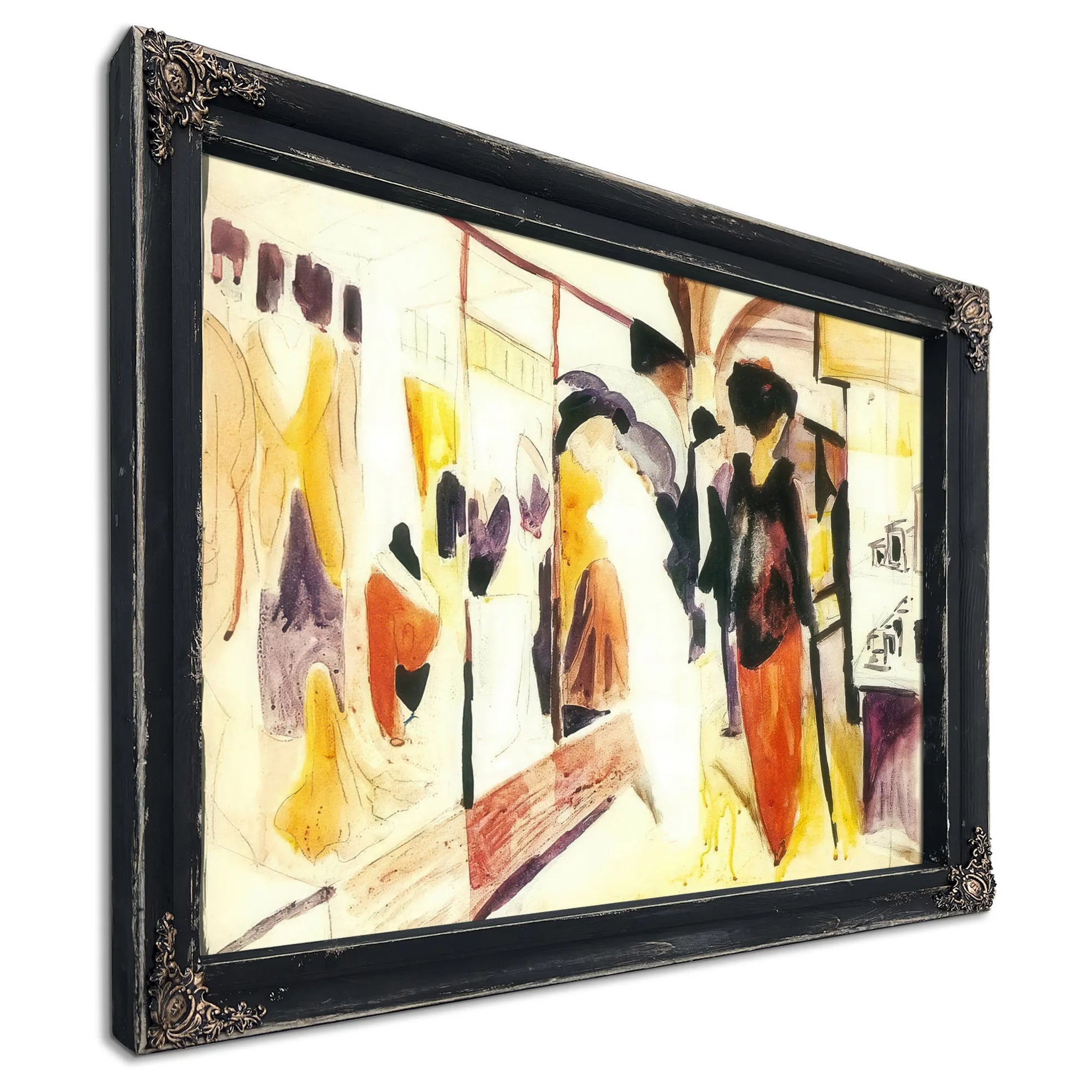 Fashion Shop In The Arcade By August Macke Fine Art Print