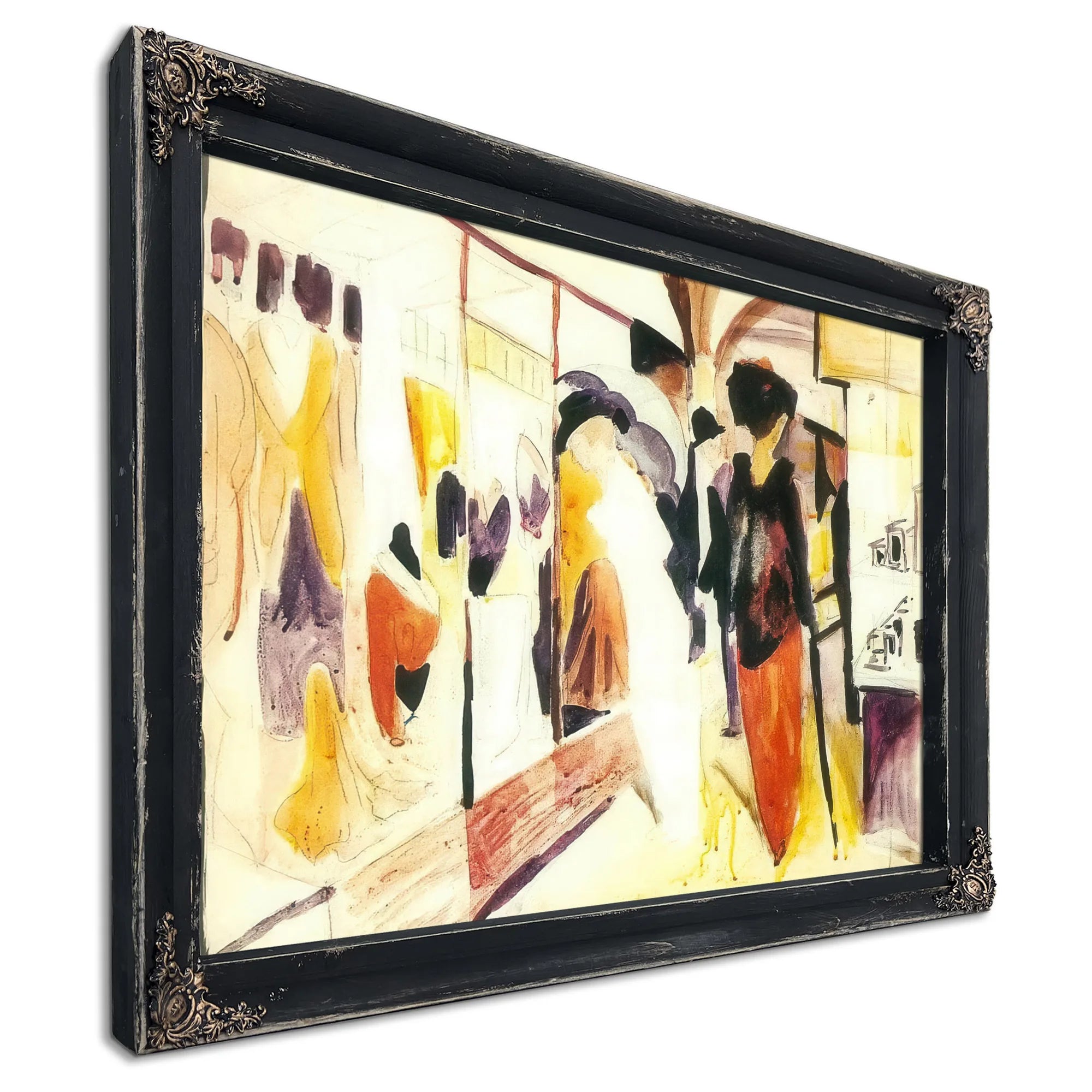 Fashion Shop In The Arcade By August Macke Fine Art Print