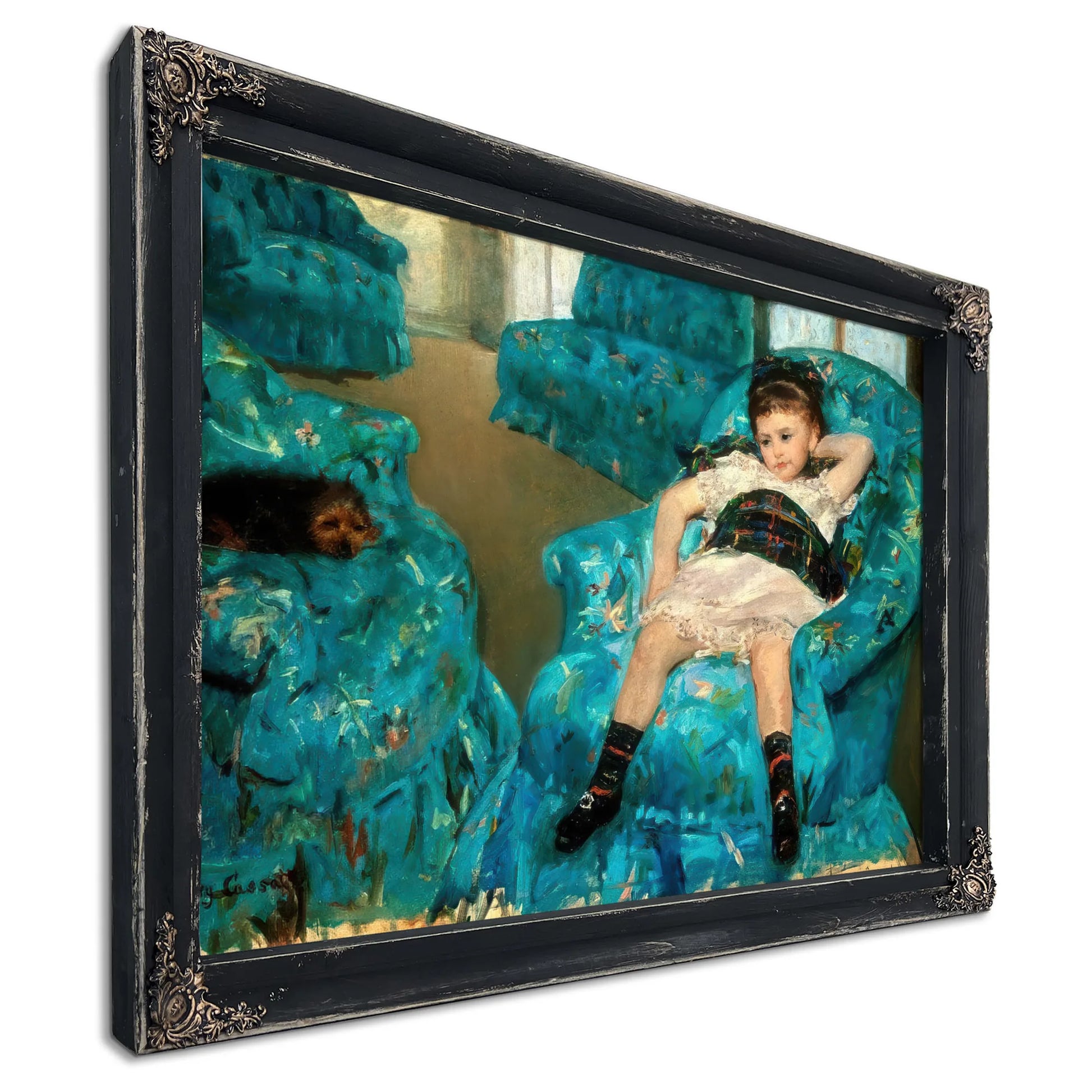 Little Girl In A Blue Armchair By Mary Cassatt Fine Art Print