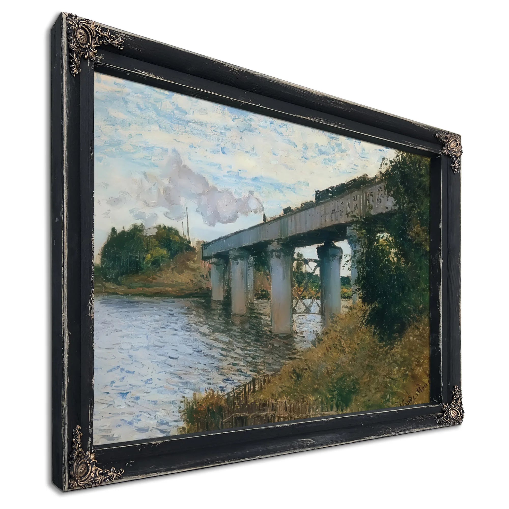 The Railway Bridge Argenteuil By Claude Monet Fine Art Print