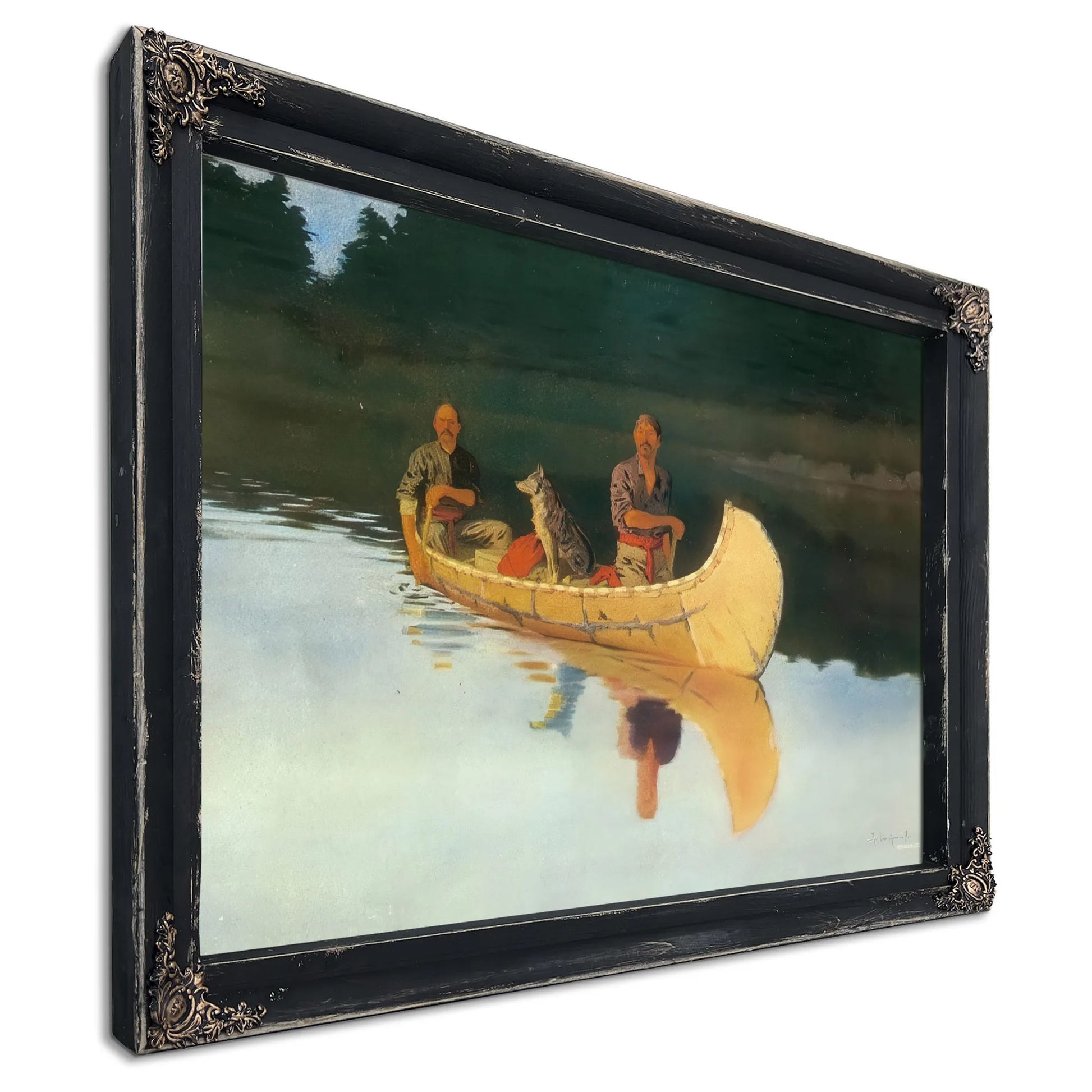 An Evening On A Canadian Lake By Frederic Remington Fine Art Print