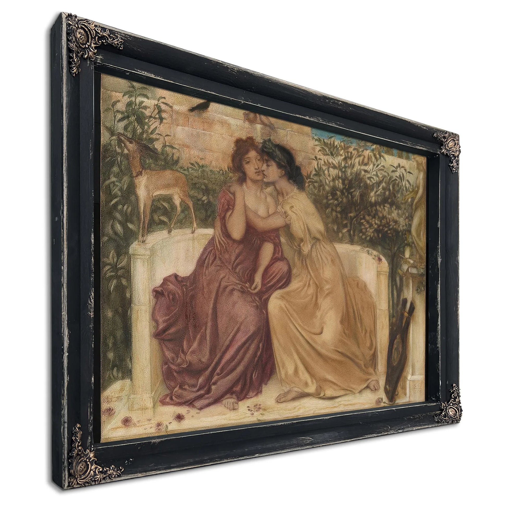 Sappho And Erinna In A Garden At Mytilene 1864 By Simeon Solomon Fine Art Print
