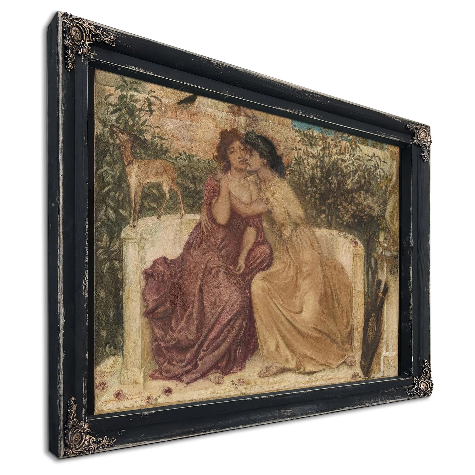 Sappho And Erinna In A Garden At Mytilene 1864 By Simeon Solomon Fine Art Print