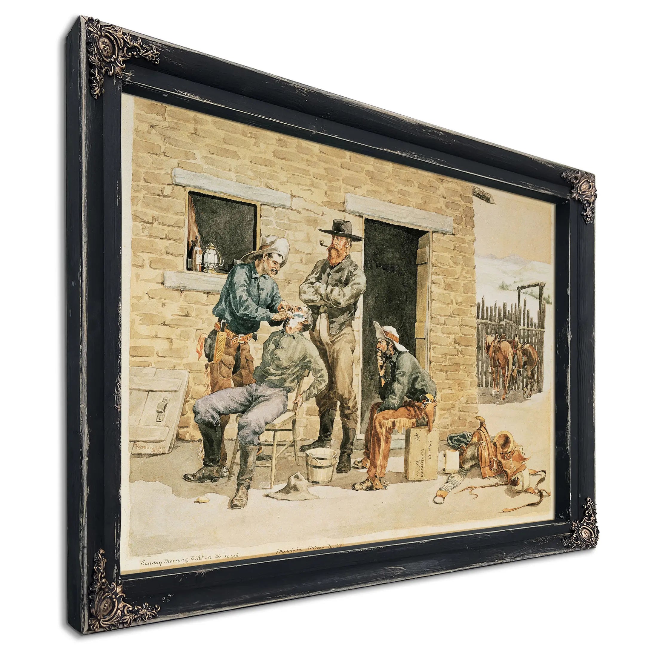 Sunday Morning Toilet On The Ranch by Frederic Remington