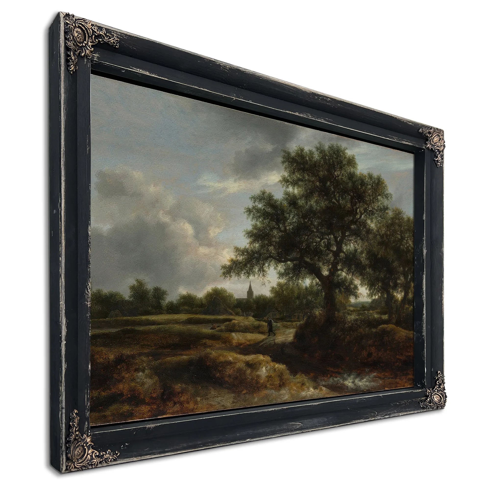 Landscape With A Village In The Distance By Jacob Van Rusdael Fine Art Print