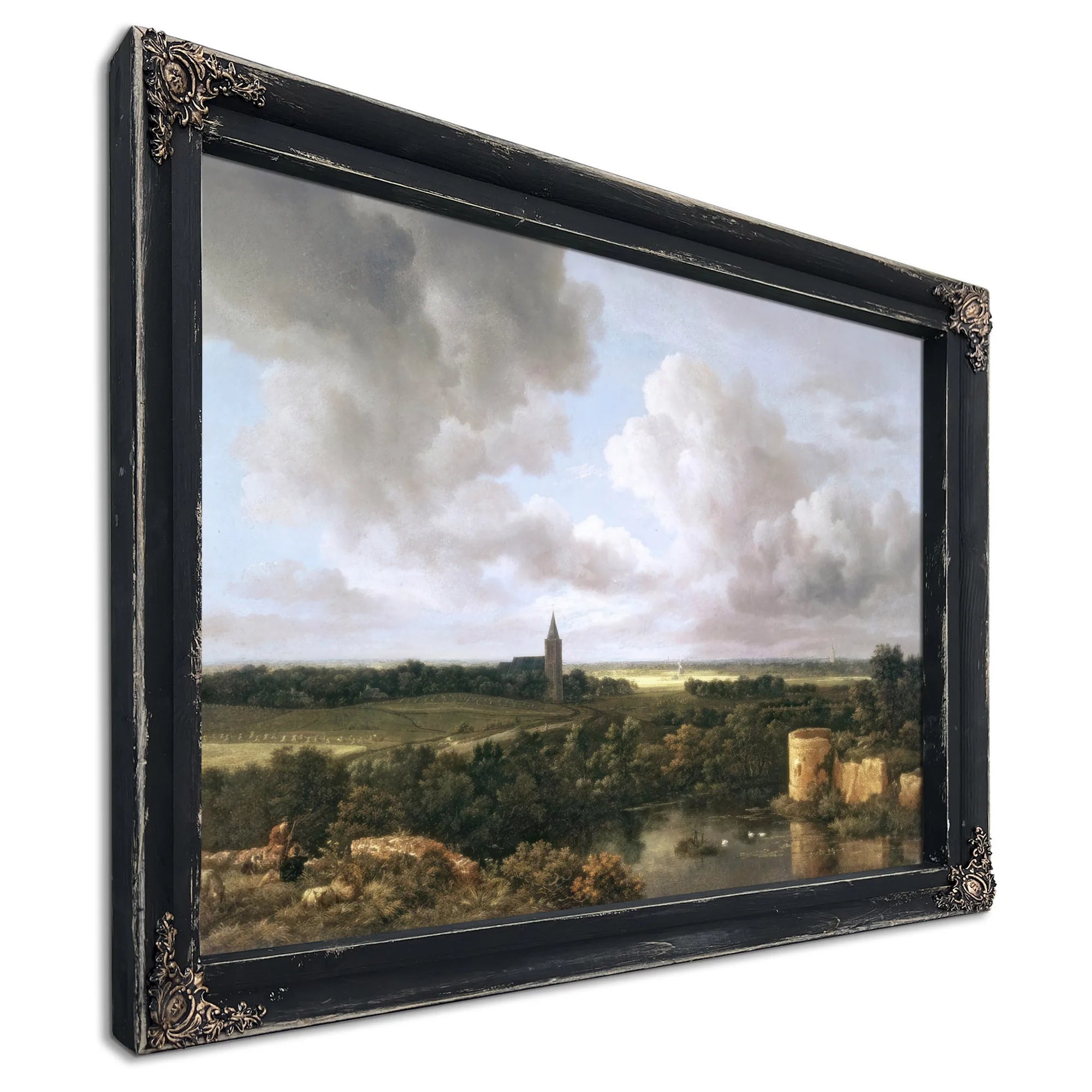 Landscape With Ruined Castle And Church By Jacob Van Ruisdael Fine Art Print