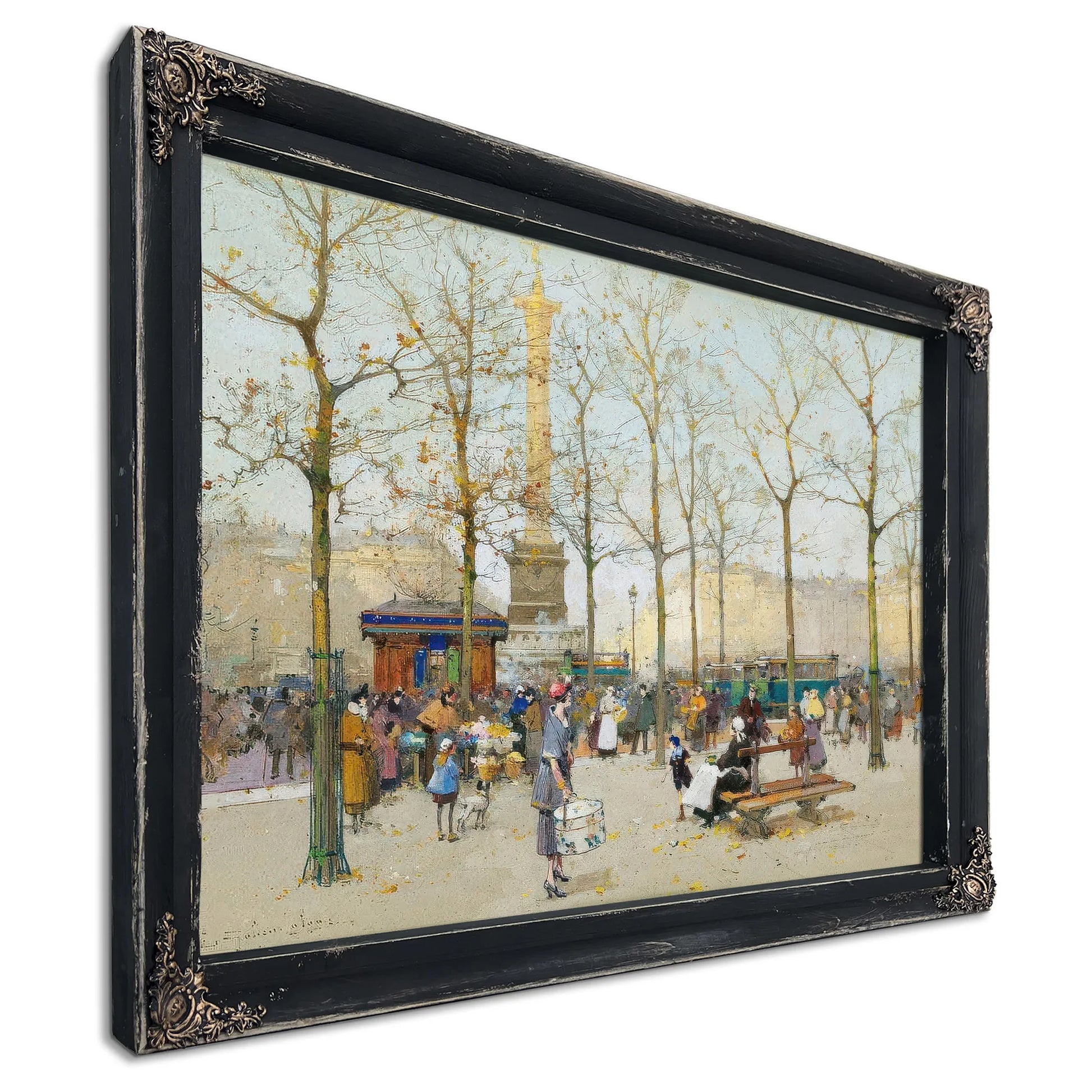 Paris Place De La Bastille By Eugene Galien Laloue Fine Art Print
