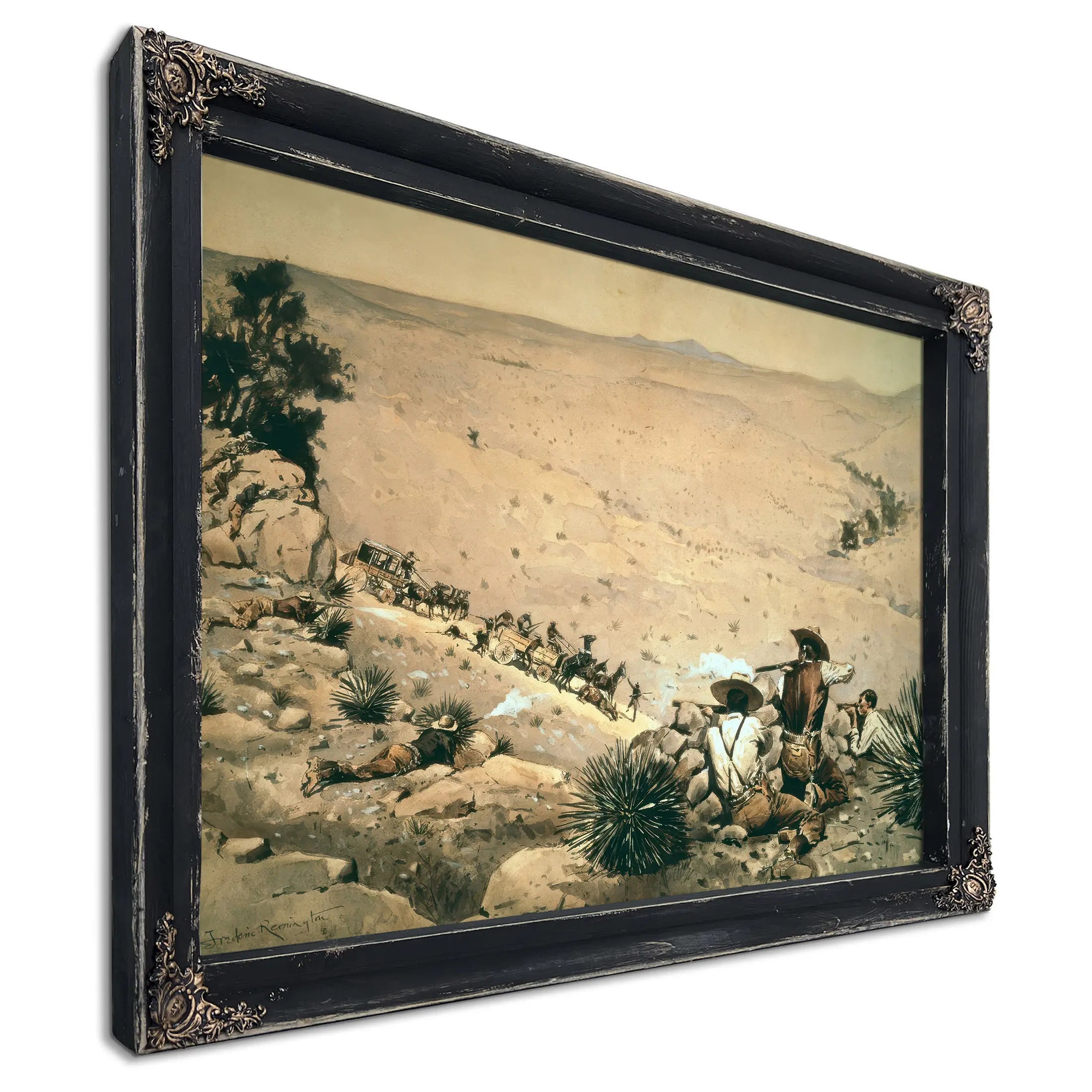 The Hold Up C Oil On Canvas by Frederic Remington