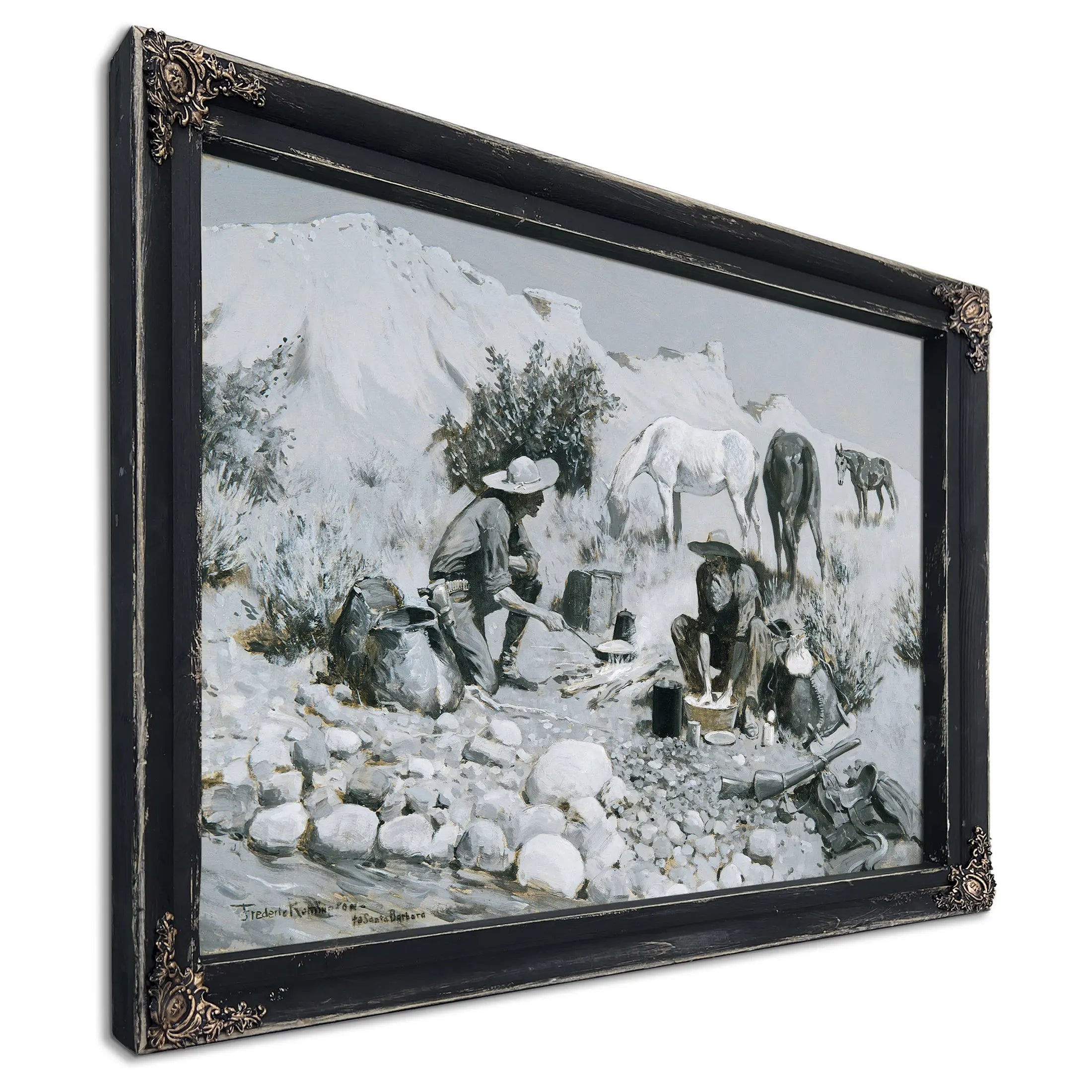 Prospectors Making Frying Pan Bread by Frederic Remington