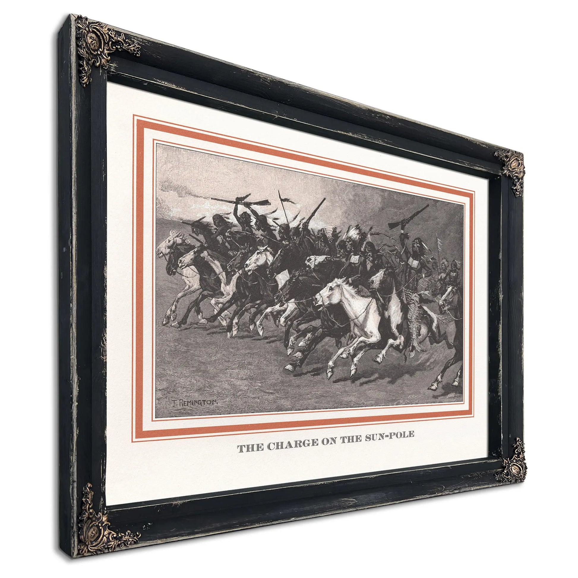 The Charging On The Sun Pole by Frederic Remington