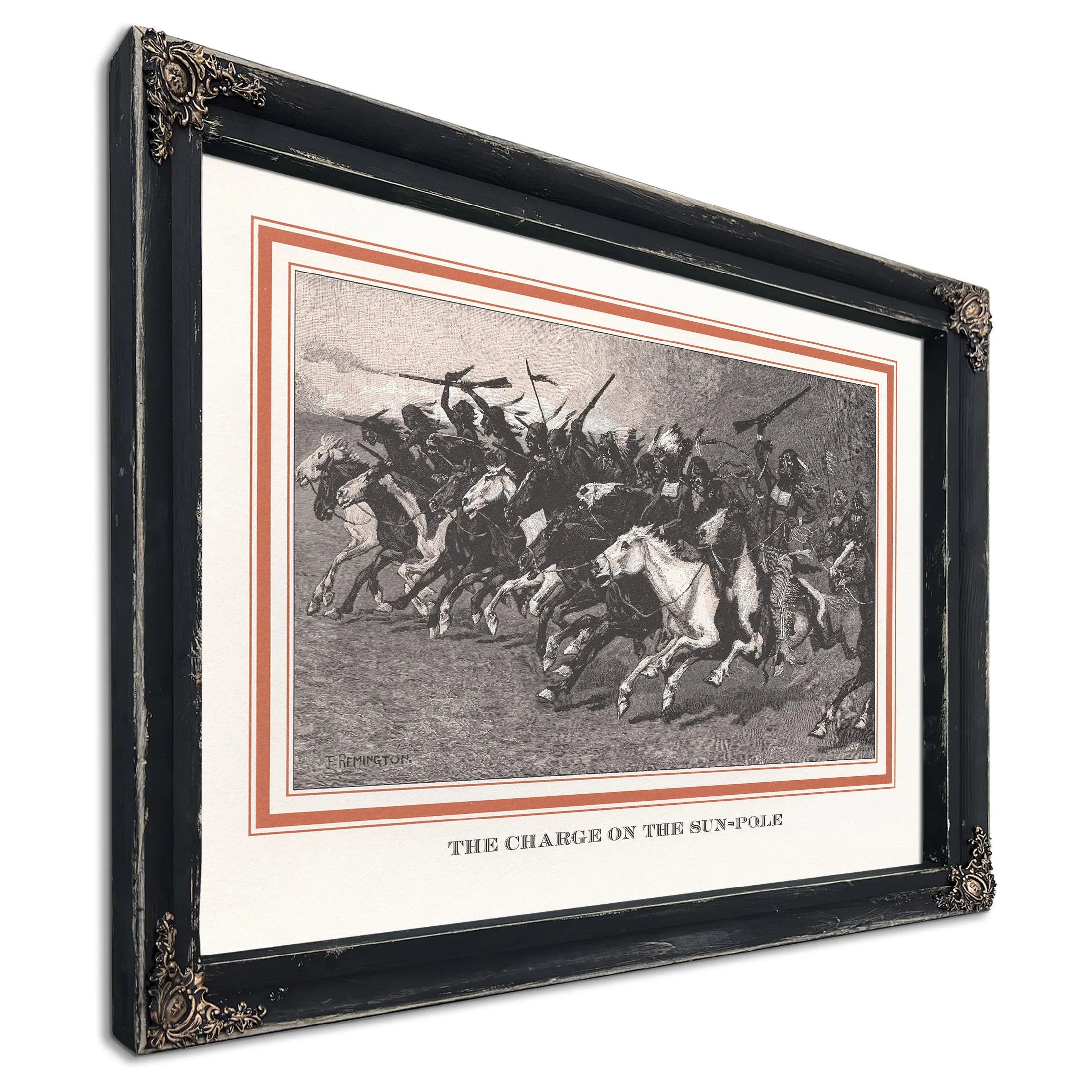 The Charging On The Sun Pole by Frederic Remington