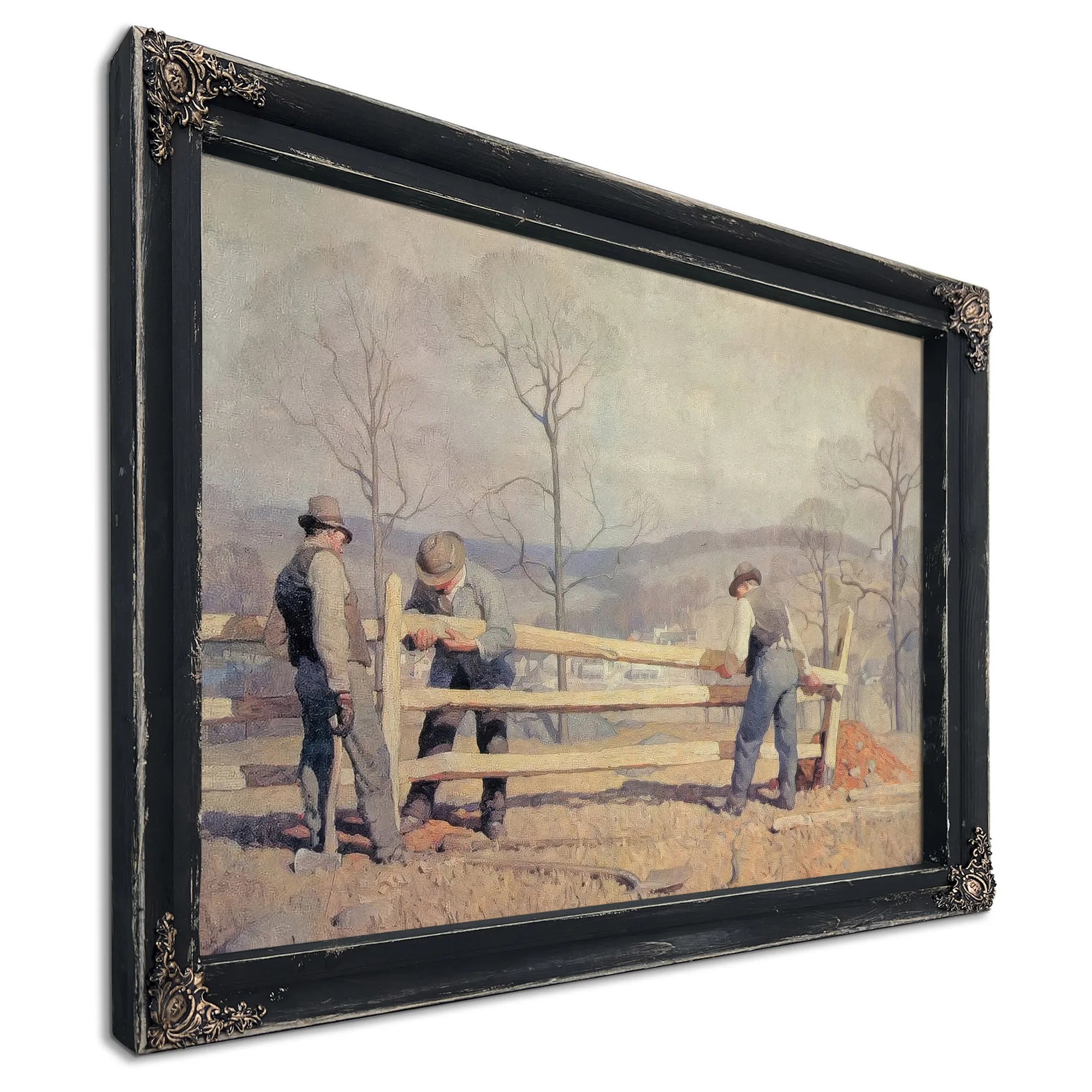 Fence Builders By NC Wyeth Fine Art Print