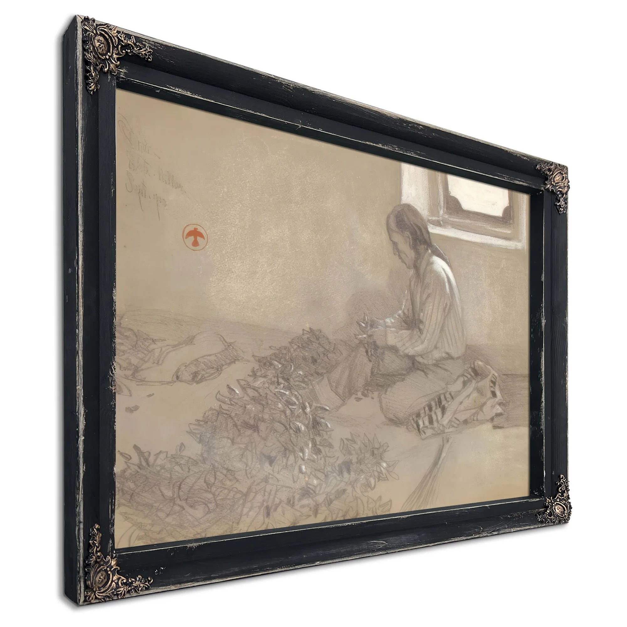 Isleta Man Tying Peppers By Maynard Dixon Fine Art Print