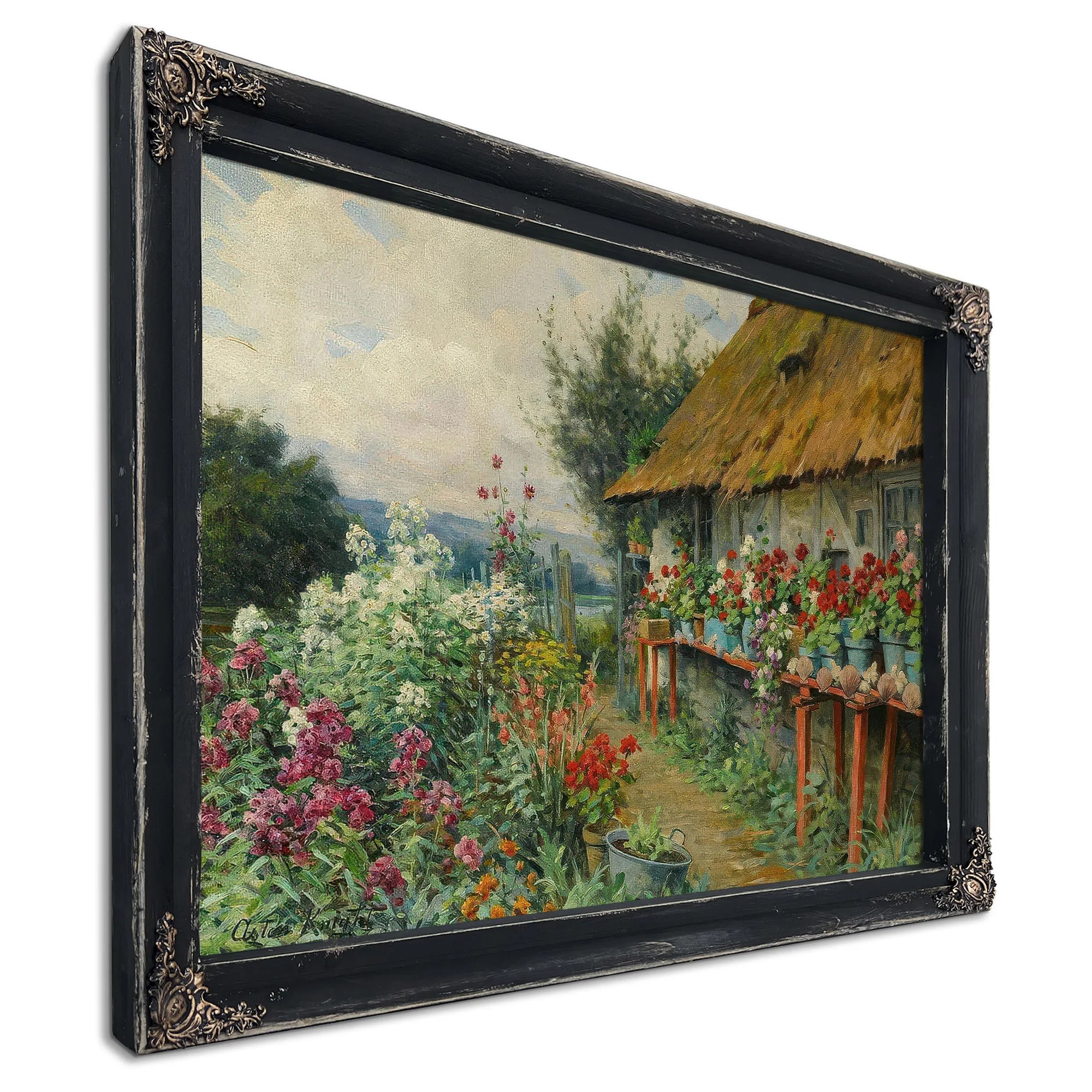 Cottage Garden In Bloom, Paris By Louis Aston Knight Fine Art Print